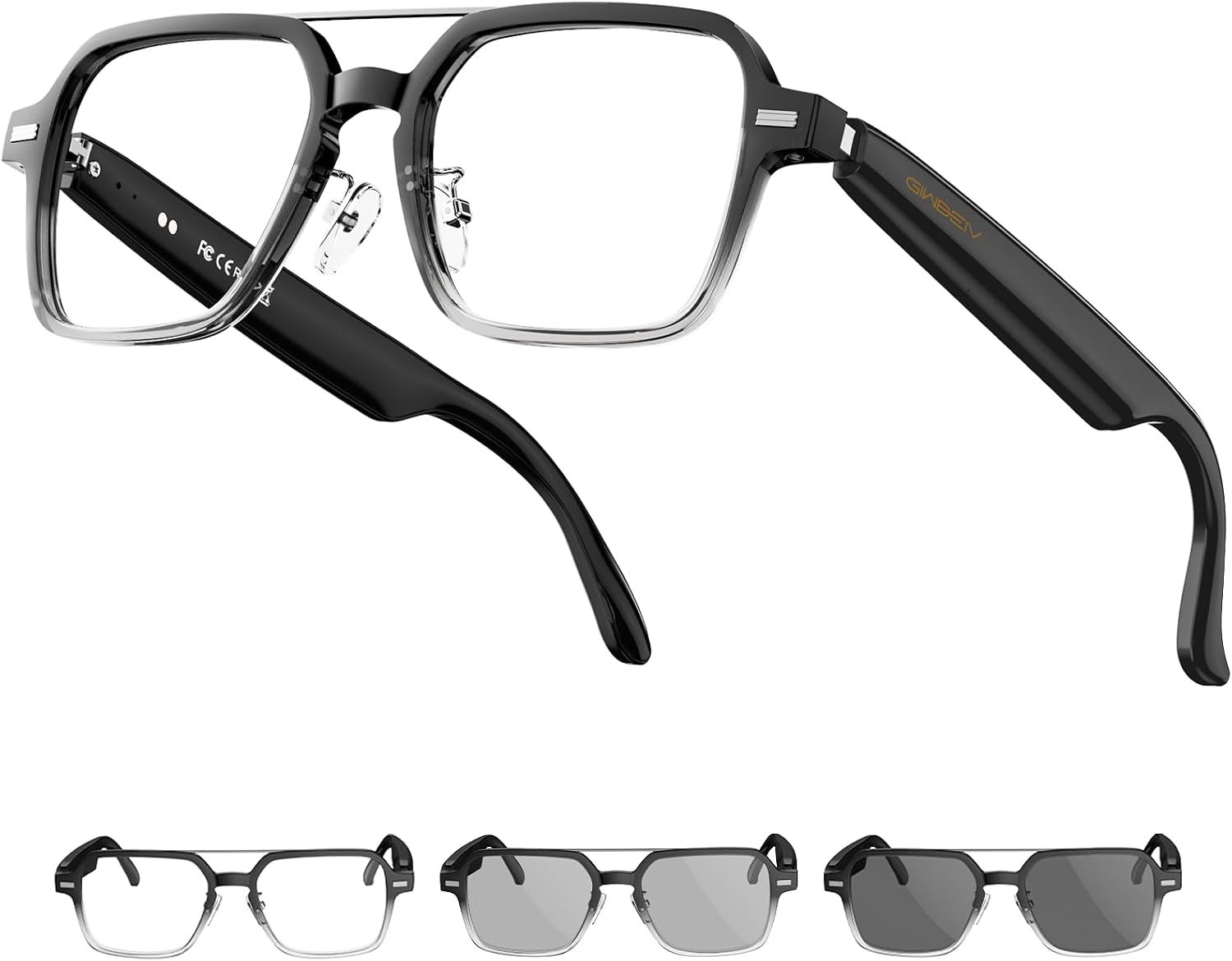 Aviator Smart Glasses for Men & Women, Audio Bluetooth Glasses | Wear Induction Power On/Off, Touch Control, Photochromic Lens, Sunglasses, Music, Hands-Free Calls, UV/Blue Light Protection