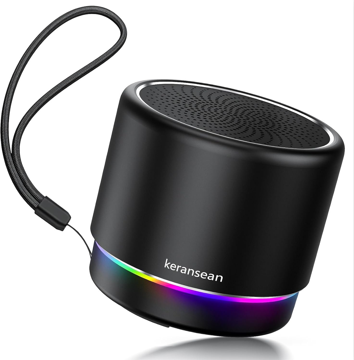 Portable Bluetooth Speaker 5.4, Mini Speaker with Noise Reduction Mic,Black | 12H Battery Life, Metal Cover,TWS Pairing, Wireless Speaker with RGB Lights for Home/Travel/Outdoor/Car/Beach by Music Lovers