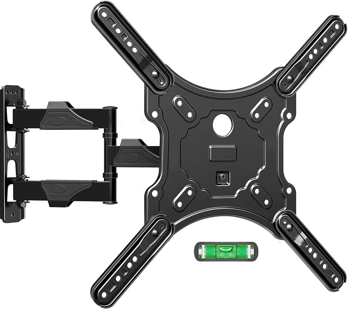 ELIVED TV Wall Mount for Most 26-60 Inch TVs, Max VESA 400x400mm Holds up to 77 lbs, Swivel and Tilt Full Motion TV Mount with Single Stud Perfect Center Design, Corner Mount