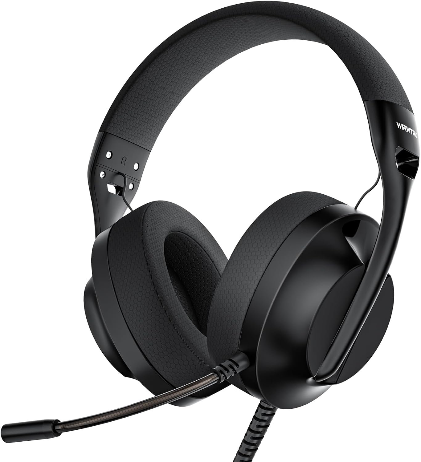 WIRWTRU Wired Gaming Headset for PS5, Xbox, Xbox Series X|S, PC, PS4 | 198g Lightweight Design, Noise Cancelling Microphone, Soft Earmuffs, 3.5mm Jack for Gaming & Work