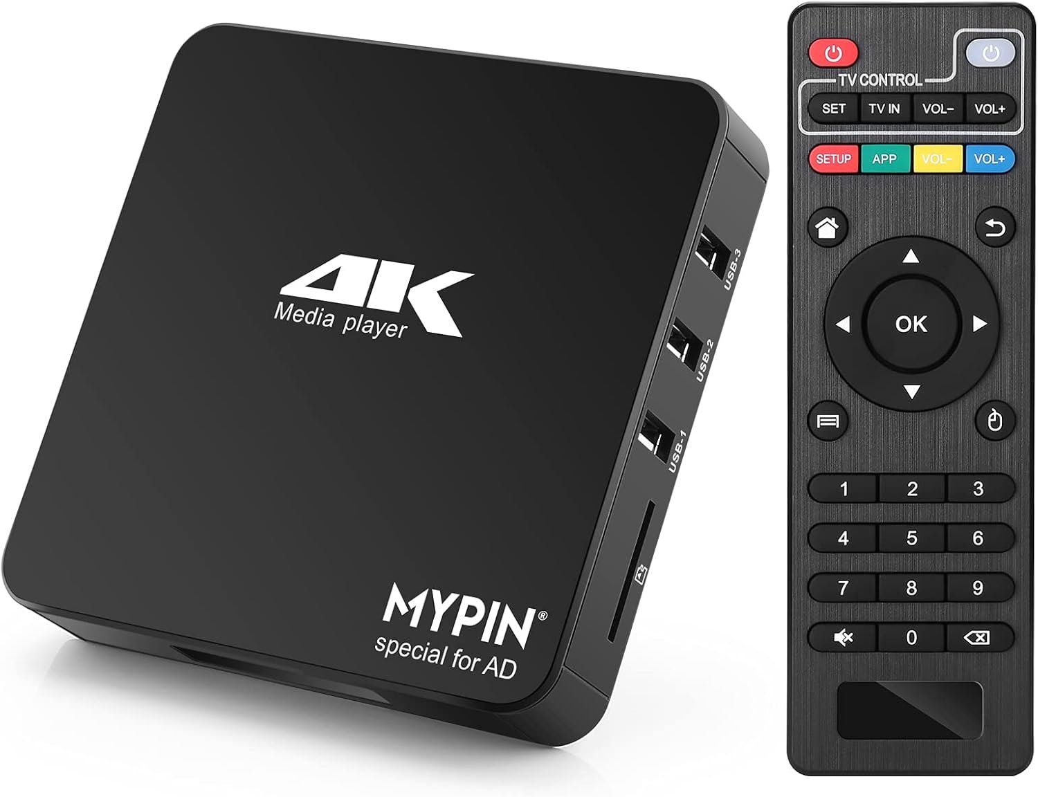 4K@60hz MP4 Media Player Support Advertising Subtitles/Timing, Networkable | Support 8TB HDD/ 256G USB Drive/SD Card with HDMI / AV Out for HDTV/PPT MKV AVI MP4 H.265- Suport Mouse&keyboard Control