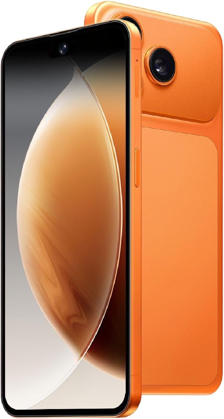 Unlocked 4G Android Phone, 5.0-inch Screen, 2GB RAM + 16GB ROM/TF 128GB, Dual SIM, Dual Camera, Suitable for Beginners (red Orange)