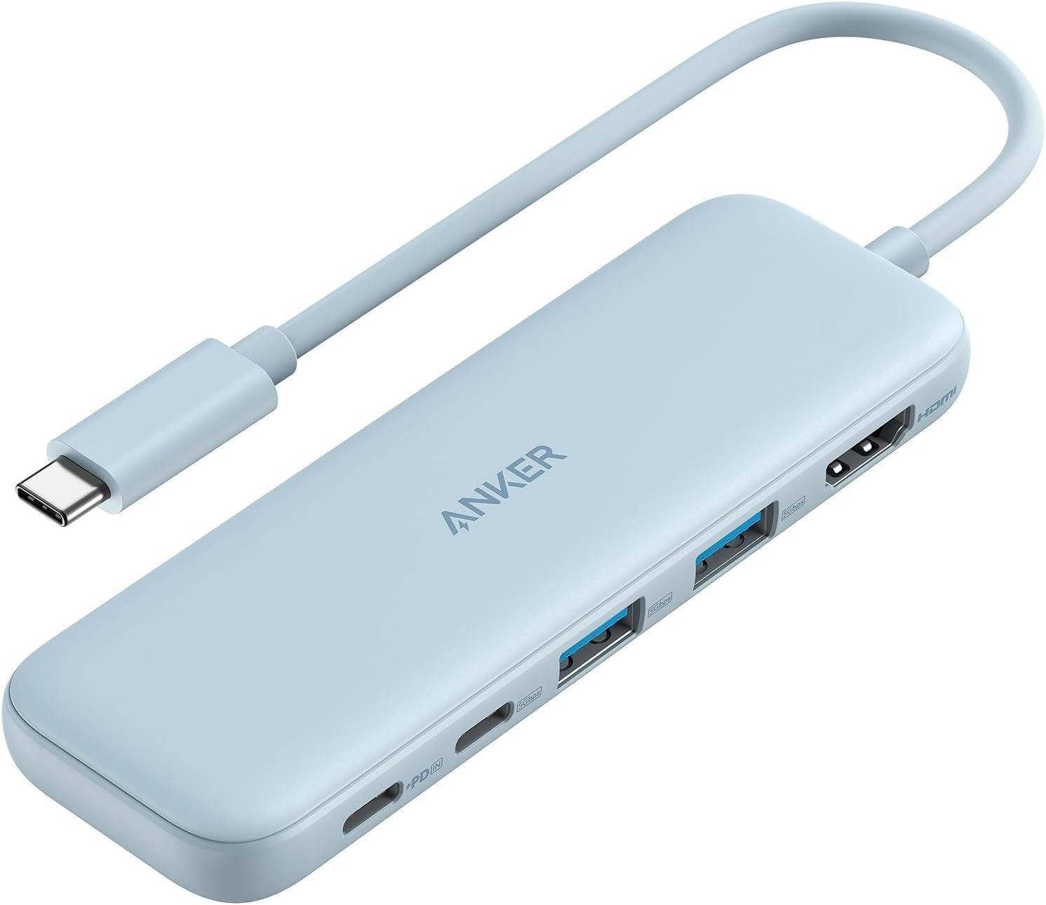 Anker USB C Hub, 5-in-1 USBC to HDMI Splitter with 4K Display | 85W Max PD, 1 Powered USB-C 5Gbps & 2 Powered USB-A 3.0 5Gbps Data Ports, for MacBook Pro, MacBook Air, Dell and More (Blue)