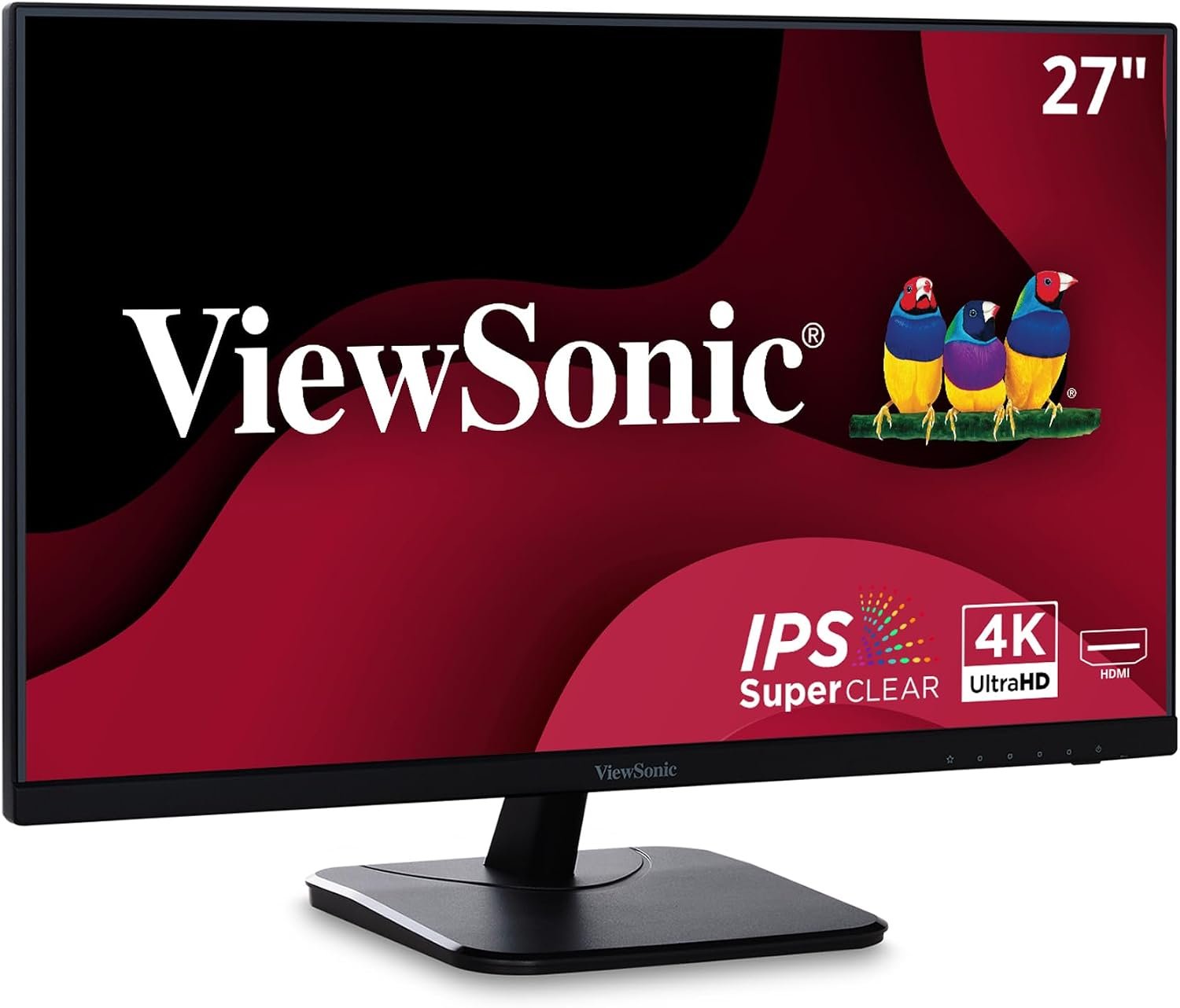 ViewSonic VA2756-4K-MHD 27 Inch 4K Monitor, IPS Display for Enhanced Home and Office Productivity, Ultra-Thin Bezels, HDMI, and DisplayPort Inputs
