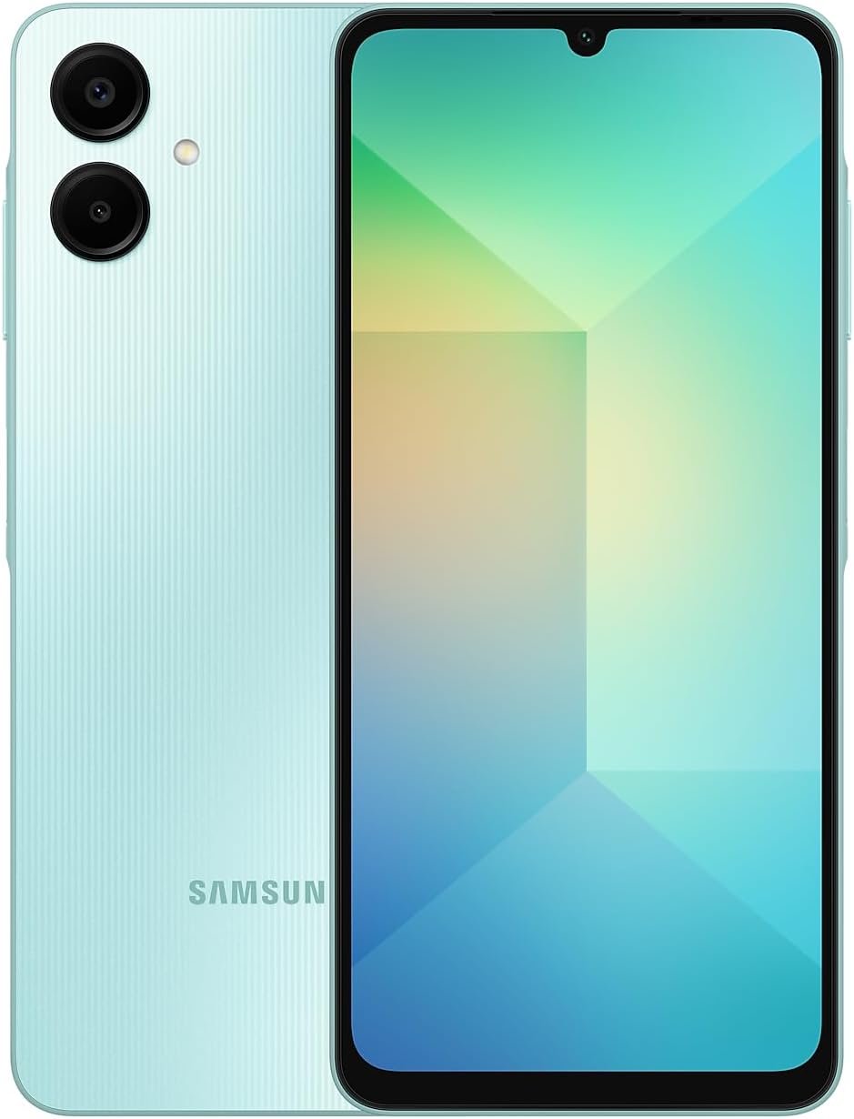 Samsung Galaxy A06 4G LTE (64GB + 4GB) Latin Version SM-A065M/DS Factory Unlocked 6.7″ Dual Sim 50MP Dual Cam (Case Bundle) – (Light Green)
