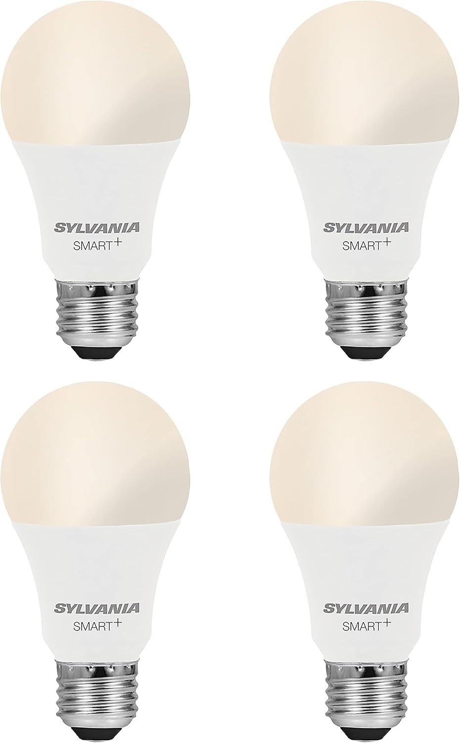 SYLVANIA Wifi LED Smart Light Bulb, A19, 60W, Soft White, Compatible with Alexa and Google Home Only – 4 Pack (75672)