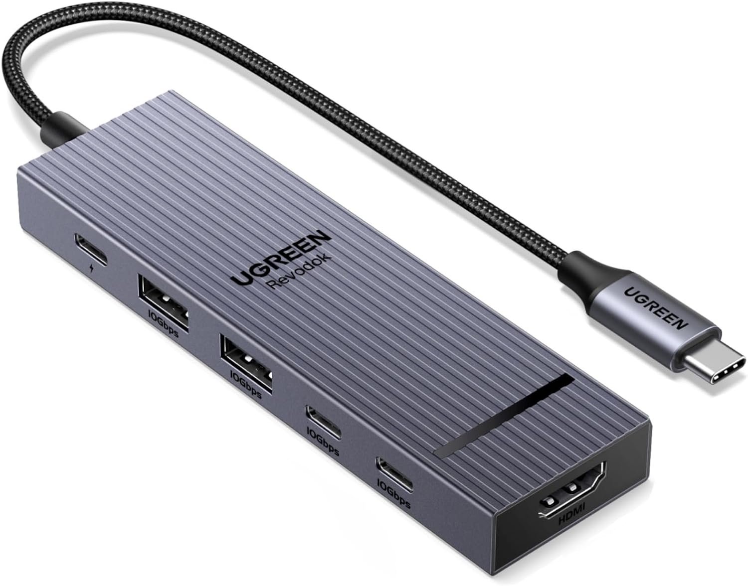 UGREEN Revodok Pro USB-C Hub 6 in 1 10Gbps 4K 60Hz HDMI, 100W Power Delivery for MacBook Neo/Pro/Air, iPad Pro, Thinkpad Rog Ally and More.