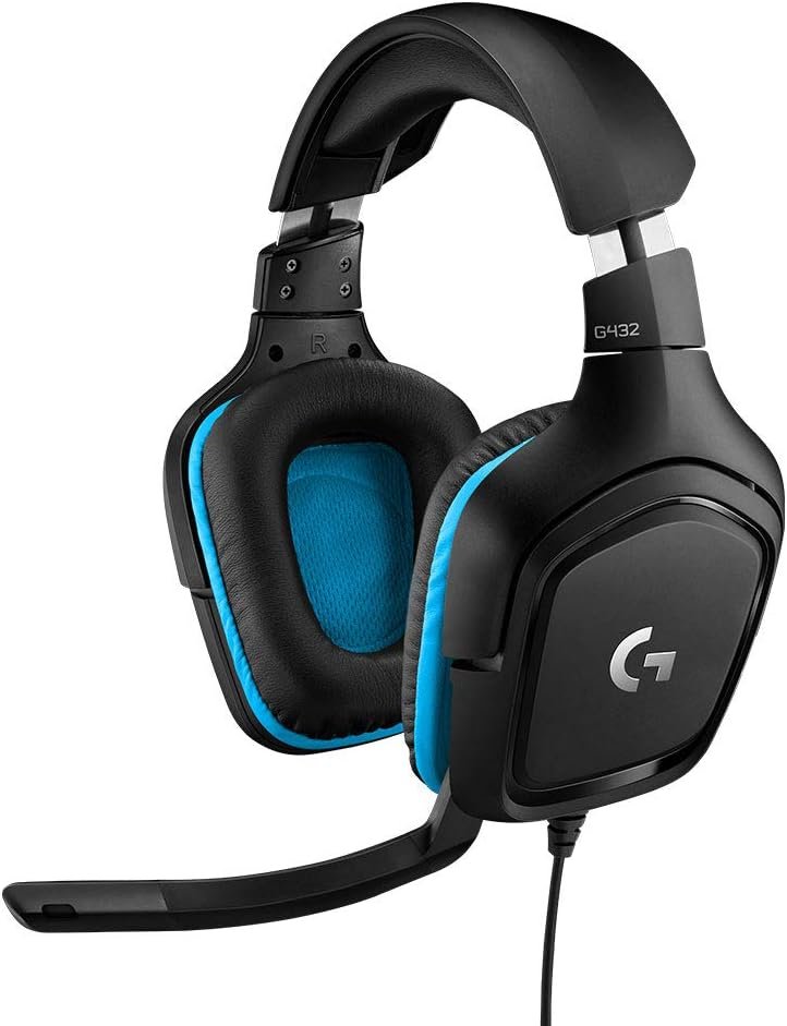 Logitech G432 Wired Gaming Headset – Black | DTS Headphone:X 2.0, 50 mm audio drivers, USB and 3.5 mm jack, Flip-to-Mute mic, PC compatible