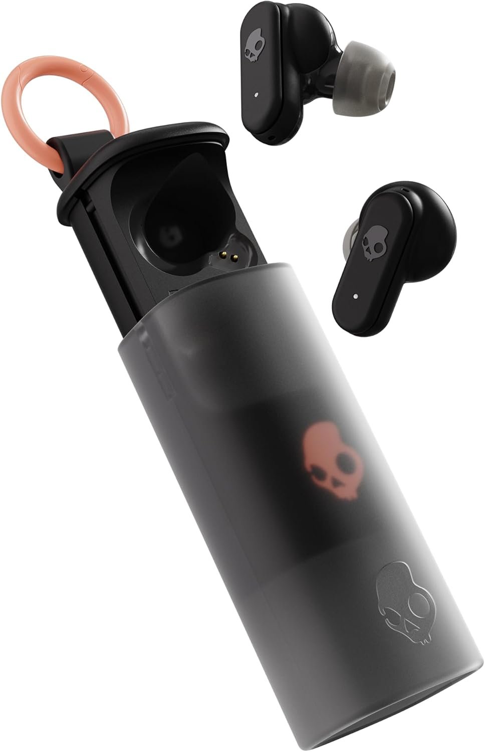 Skullcandy Dime Evo Wireless Earbuds with Clip-Anywhere Case – True Black | In-Ear Fit, Noise Isolating, 36 Hours Battery, Microphone for iPhone Android, Easy Clip-On Design, Travel, Commuting