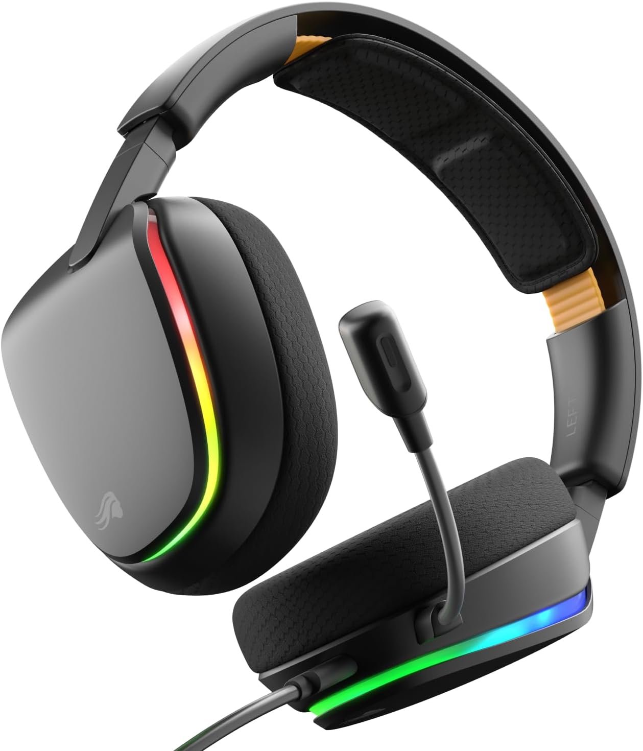 GLORIOUS GHS Eternal RGB – Stereo RGB Gaming Headset for PC, PS5, PS4, Switch – Custom Tuned Angled Drivers, Adjustable Crystal Clear Detachable Mic, USB-C – Durable, All Day/Night Comfort – Black