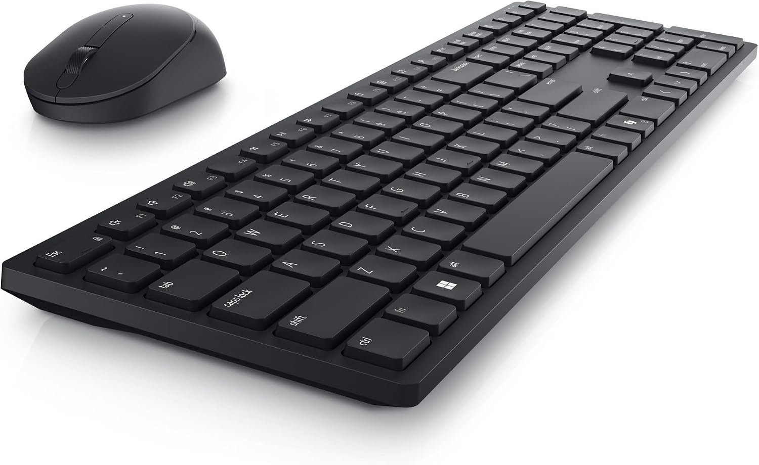 Dell Advanced Wireless Keyboard and Mouse – KM520 – Wireless, 2.4 GHz Interface, USB Wireless Receiver, Volume, Mute Hot Keys, 3 Mouse Buttons, US English, 1 Year Limited Warranty – Black