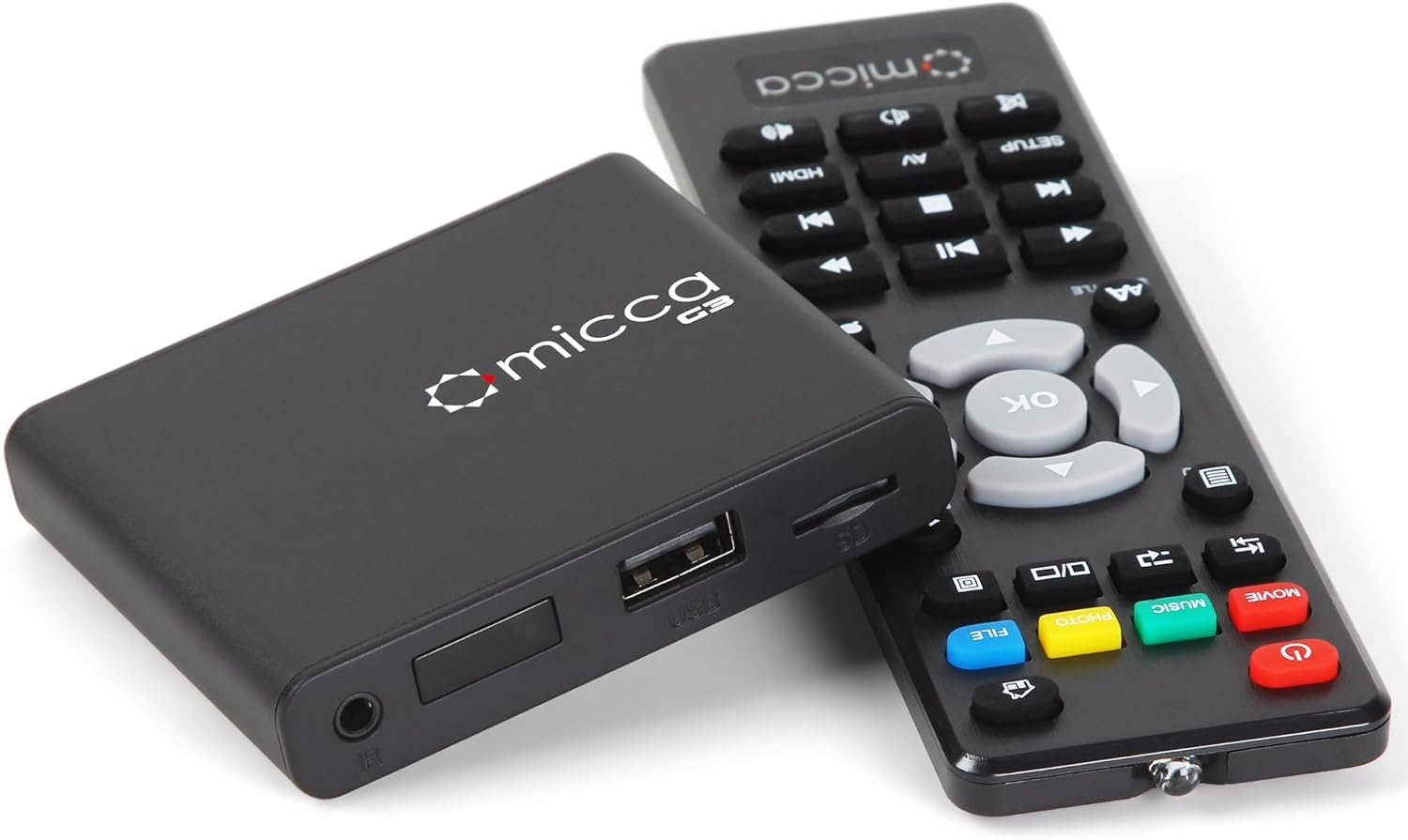 Micca G3 2K Quad-HD USB and microSD Media Player, 4K HDMI, Digital Signage | Plays H.265/HEVC H.264/AVC MP4 MKV Videos MP3 Music JPG Photos, Reads 8TB Drives, Autoplay, Looping, Resume, Analog AV