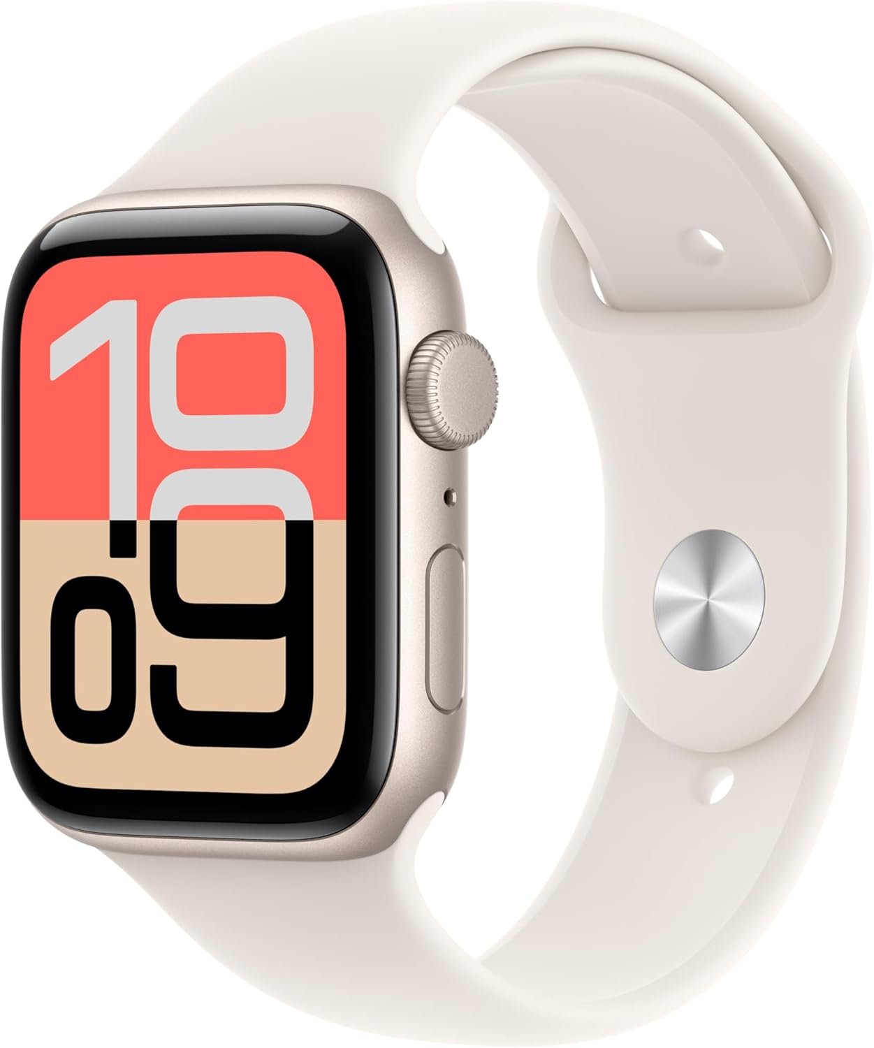 Apple Watch SE 3 [GPS 44mm] Smartwatch with Starlight Aluminum Case with Starlight Sport Band – M/L. Fitness and Sleep Trackers, Heart Rate Monitor, Always-On Display, Water Resistant