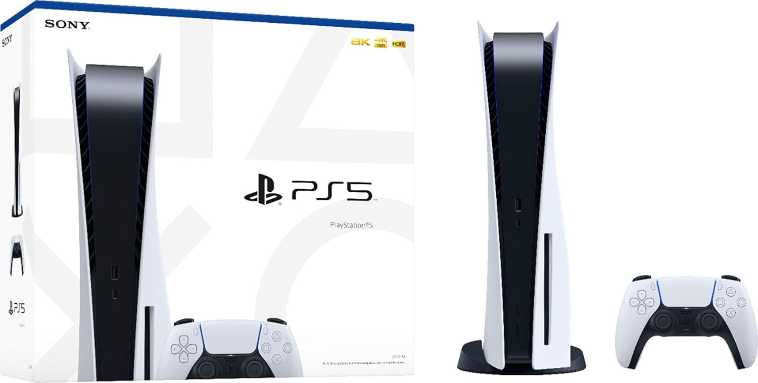 Playstation 5 Disc Version PS5 Console – Additional Controller, 4K-TV Gaming, 16GB GDDR6 RAM, 8K Output, WiFi 6. Ultra-High Speed 825GB SSD – U Deal (Renewed)