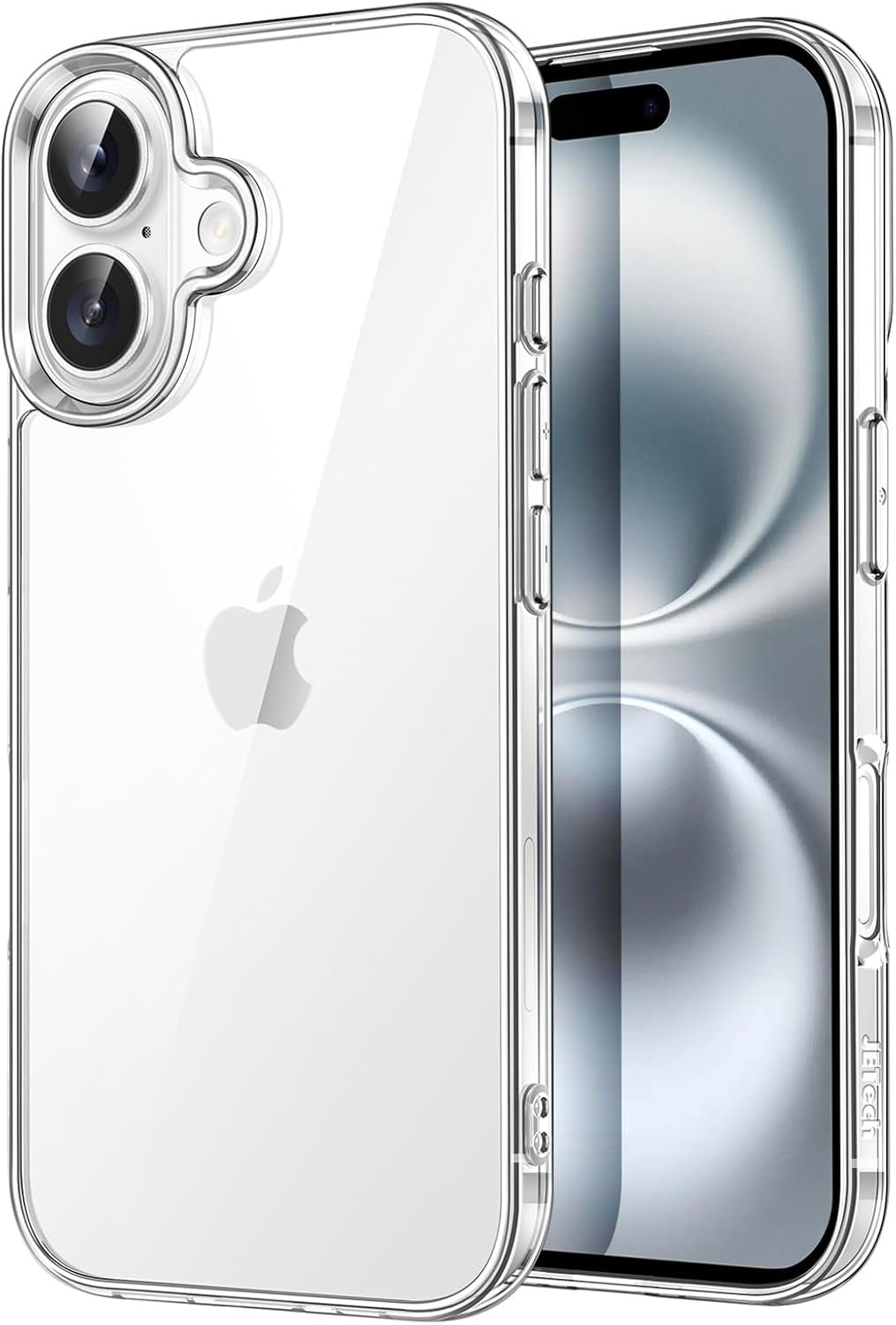JETech Case for iPhone 16, Anti-Yellowing, Clear | Shockproof Protection, Scratch Resistant Hard PC Back, Durable Transparent TPU Bumper