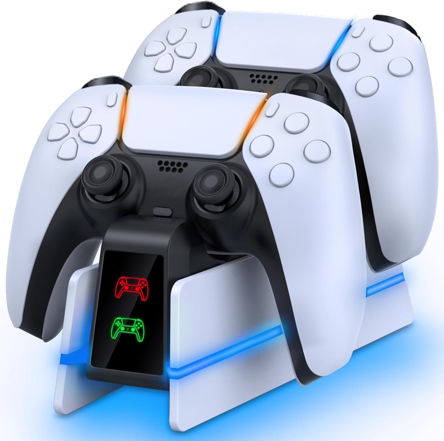 Charger Station for PS5 Controller – Charging Station for Dualsense/Edge Controller with 9 Color Led Light, Fast Charging Dock & Holder Charger Stand for PS5 Remote Accessories