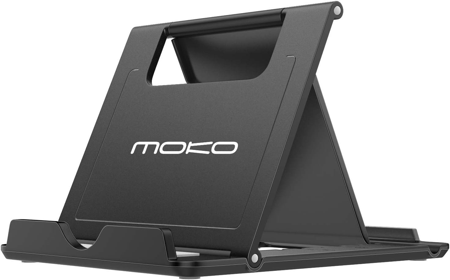 MoKo Phone Tablet Stand, Foldable Desktop Holder for 6-12.9″ Devices | Foldable Lightweight, 6 Adjustable Angles, ABS Rubber Pads, Fits 6-12.9″ Phones Tablets & E-Readers, Portrait/Landscape