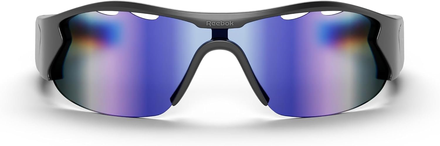 Reebok Octane Smart Audio Sunglasses Powered by Lucyd | Violet Mirror Polarized Lens | HiFi Bluetooth Sport Glasses