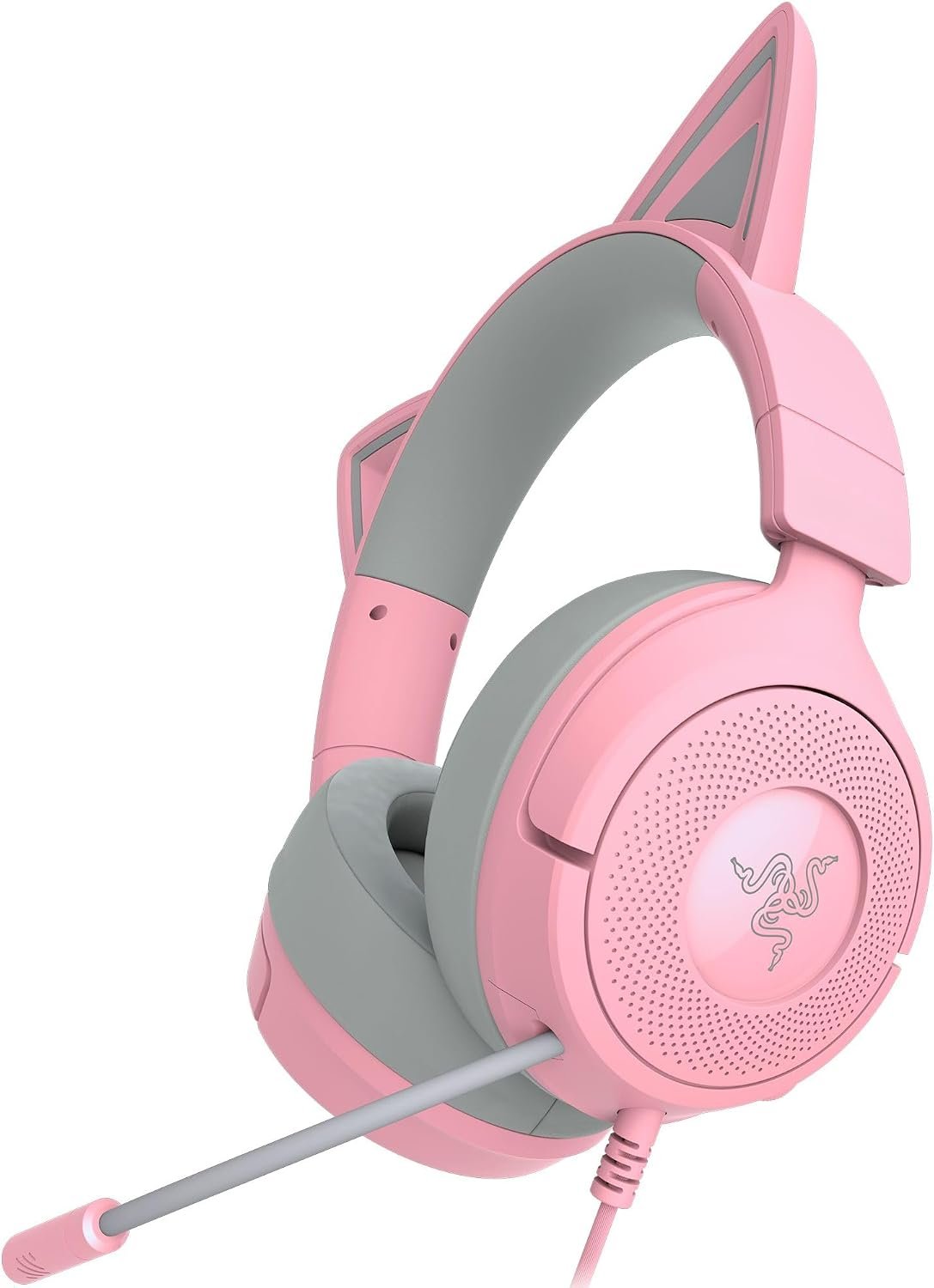 Razer Kraken Kitty V3 X Wired Gaming Headset, Kitty Ears, Pink | HyperClear Cardioid Mic, 40 mm Drivers, 7.1 Surround Sound, Comfy Ear Cushions, Cross-Platform via 3.5mm PC, PS5, Xbox