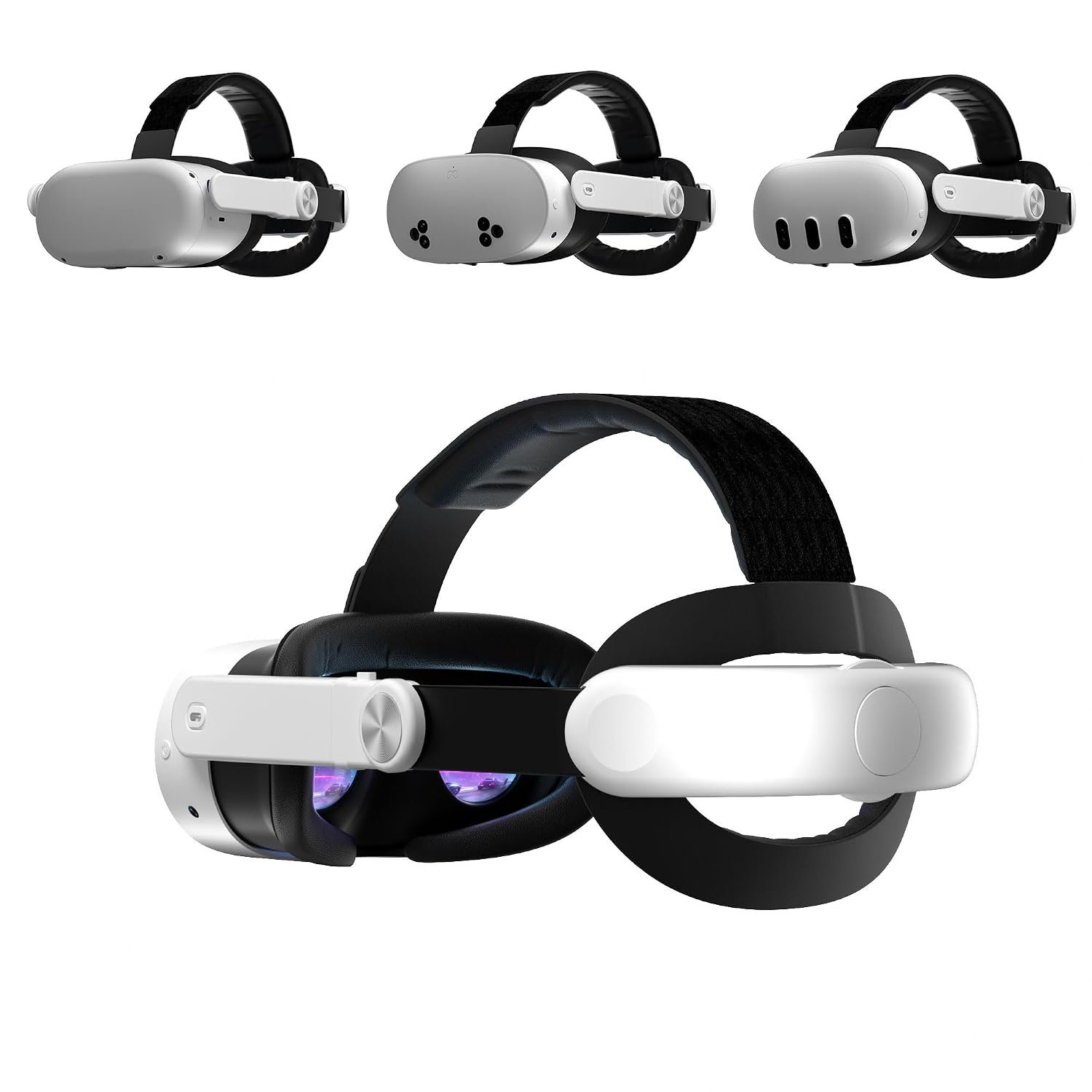 WOUNMTT Head Strap for Oculus Meta Quest 3/3S/Quest 2 – One-Click Release VR Headset Strap with Adjustable Dial, Universal Quick-Conversion Design for Quest 2, Comfort Fit VR Accessories