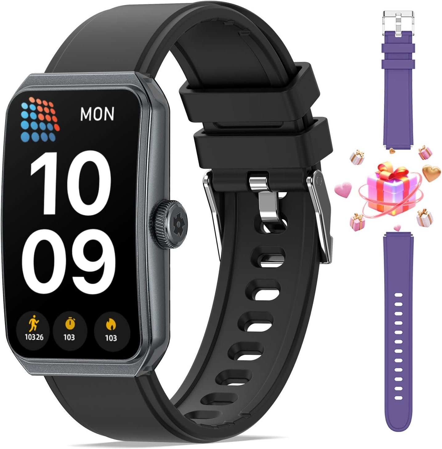 Nemheng Fitness Tracker for Women & Men – IP68 Waterproof, 100+ Sports Modes,24/7 Heart Rate & Sleep Monitor, Ultra-Long Battery Life, Android iOS Compatible, Includes Strap