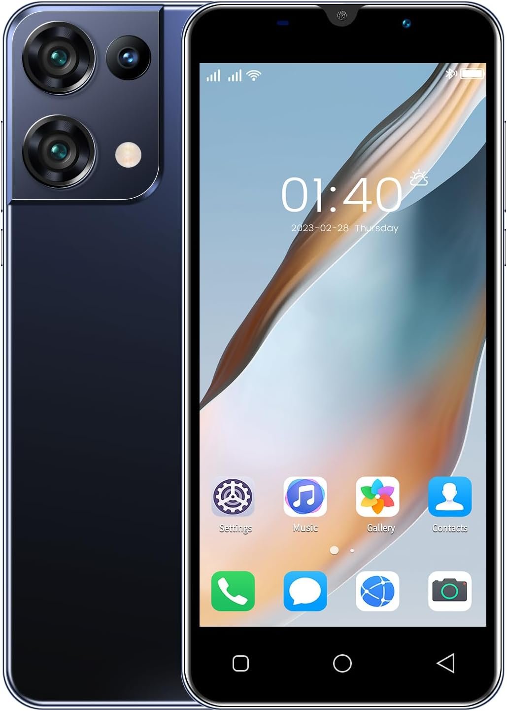Unlocked Cell Phone, Android 13 Mobile Phones 5.51inch HD Screen, Dual SIM, 2+16G ROM/SD to 128GB, Dual Camera/2950mAh Big Battery Smart Phone (Black)