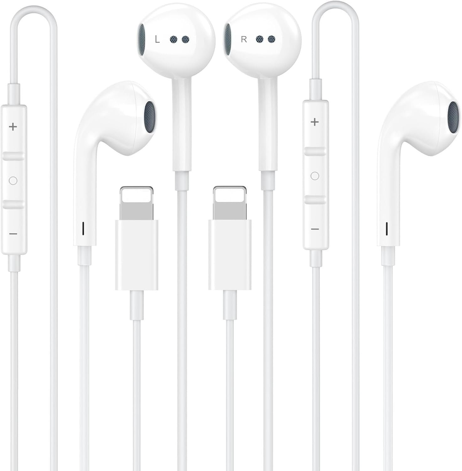 [Apple MFi Certified] Wired Headphones for iPhone 14 13 12 11 Pro Max | 2Pack iPhone Earphones/Earbuds Wired Built-in Mic & Volume Control Nosie Reduction Headsets, for iPhone 14 13 12 11 XS XR X 8
