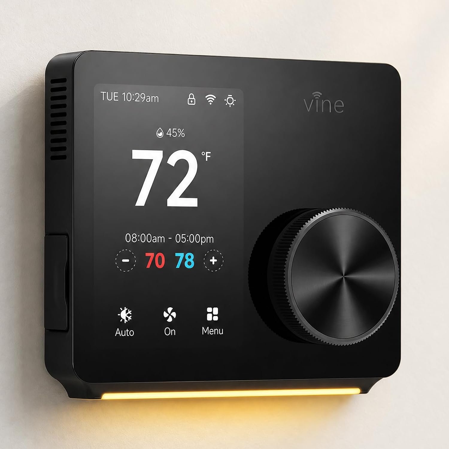 vine Smart Thermostats for Home with Large Knob – WiFi Thermostat for House with Nightlight, 7x8Period Programmable Compatible with Alexa, Google Assistant, Energy Saving, C-Wire Required