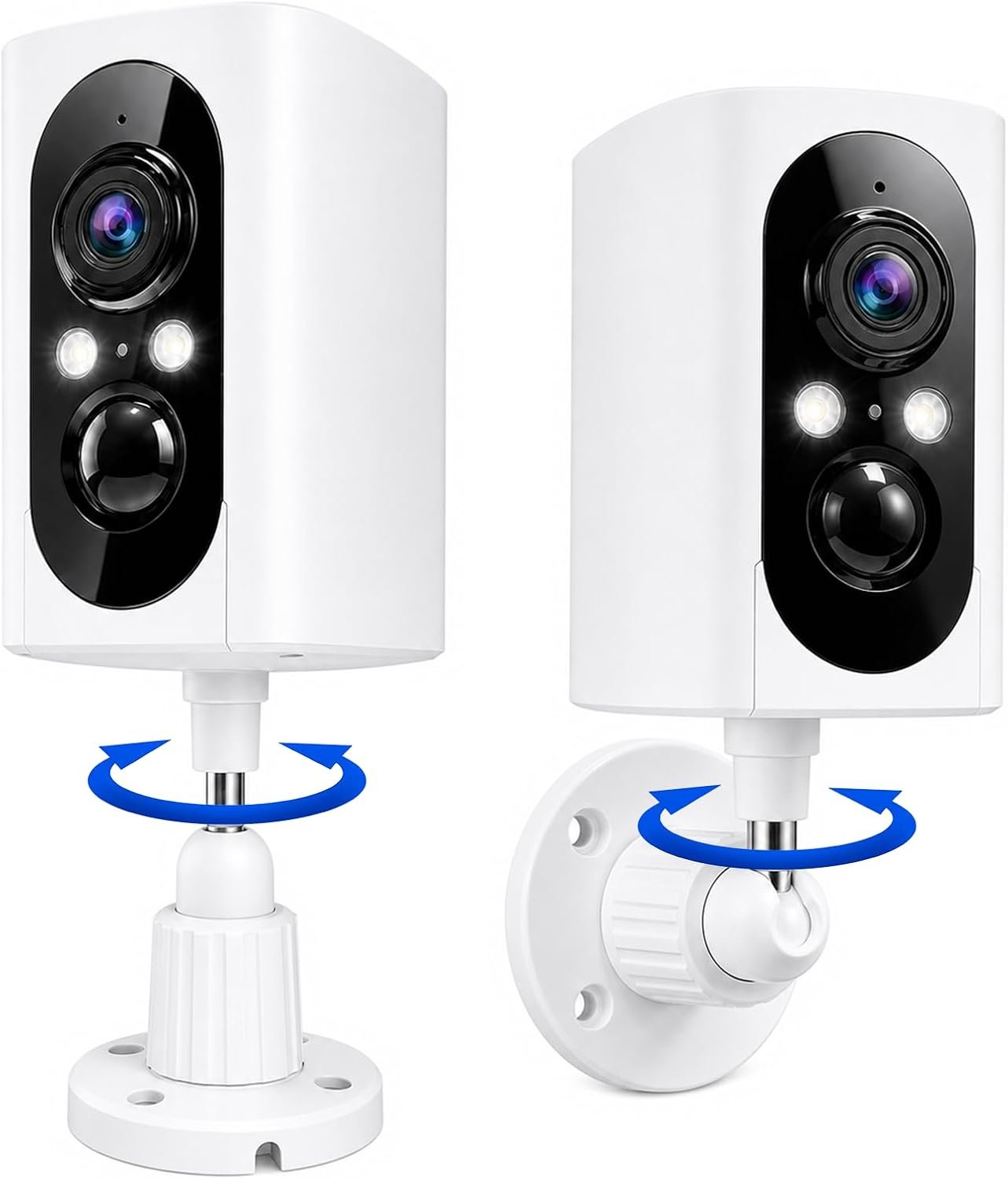355° Pan Rotate Cameras 2 Pack, 2K Video, Security Cameras Wireless Outdoor | Motion Detect & Record & Alert, SD/Cloud Storage, Color Night Vision, 2-Way Talk, 2.4G WiFi, IP65 Waterproof, Indoor& Outdoor
