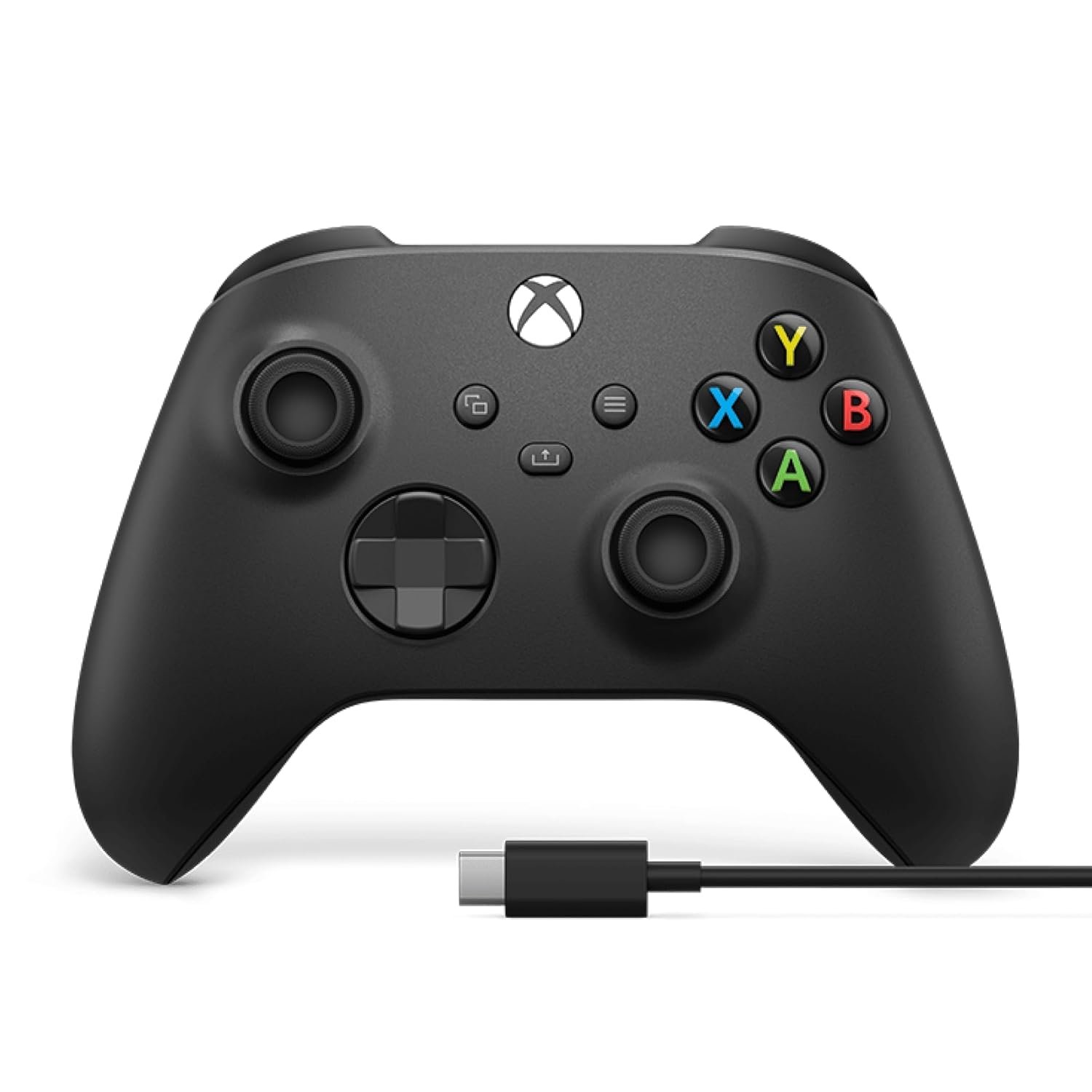 XBOX Wireless Gaming Controller + USB-C Cable | Carbon Black | Console, PC, & Cloud Devices | Textured Grip | Wireless, Bluetooth, USB-C Connectivity