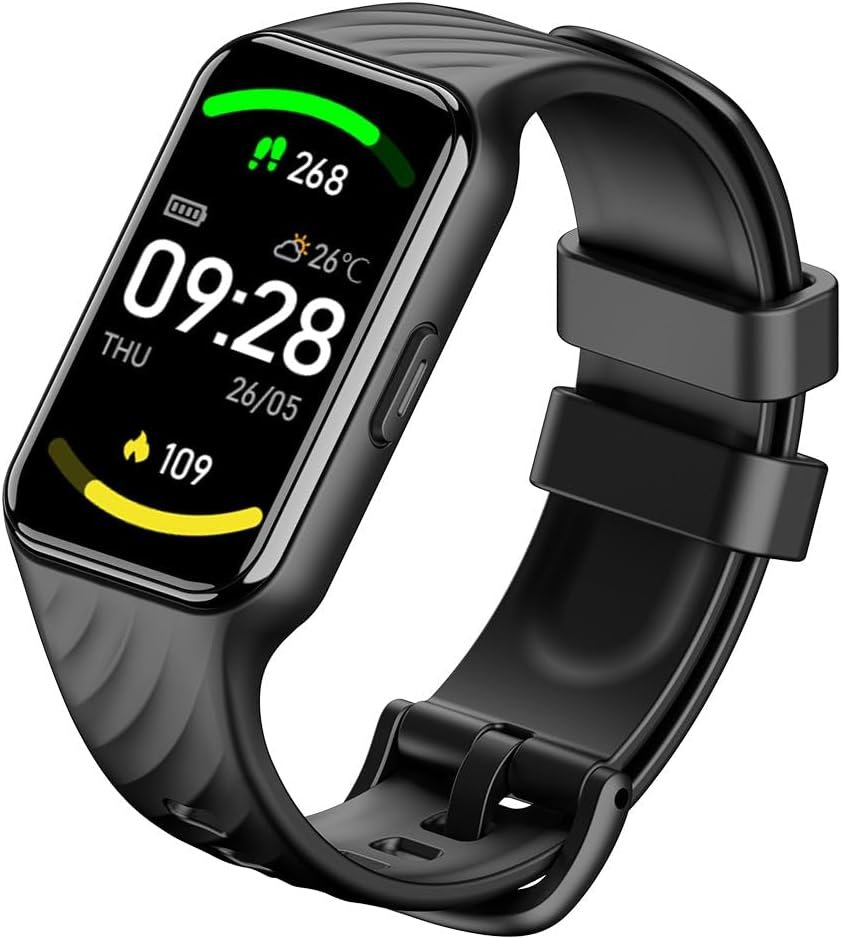 Black Smart Watch for Men 1.47″ IP68 Waterproof Fitness Tracker Smart Watch Bluetooth Call & Music Control Fitness Watch for iPhone/Android