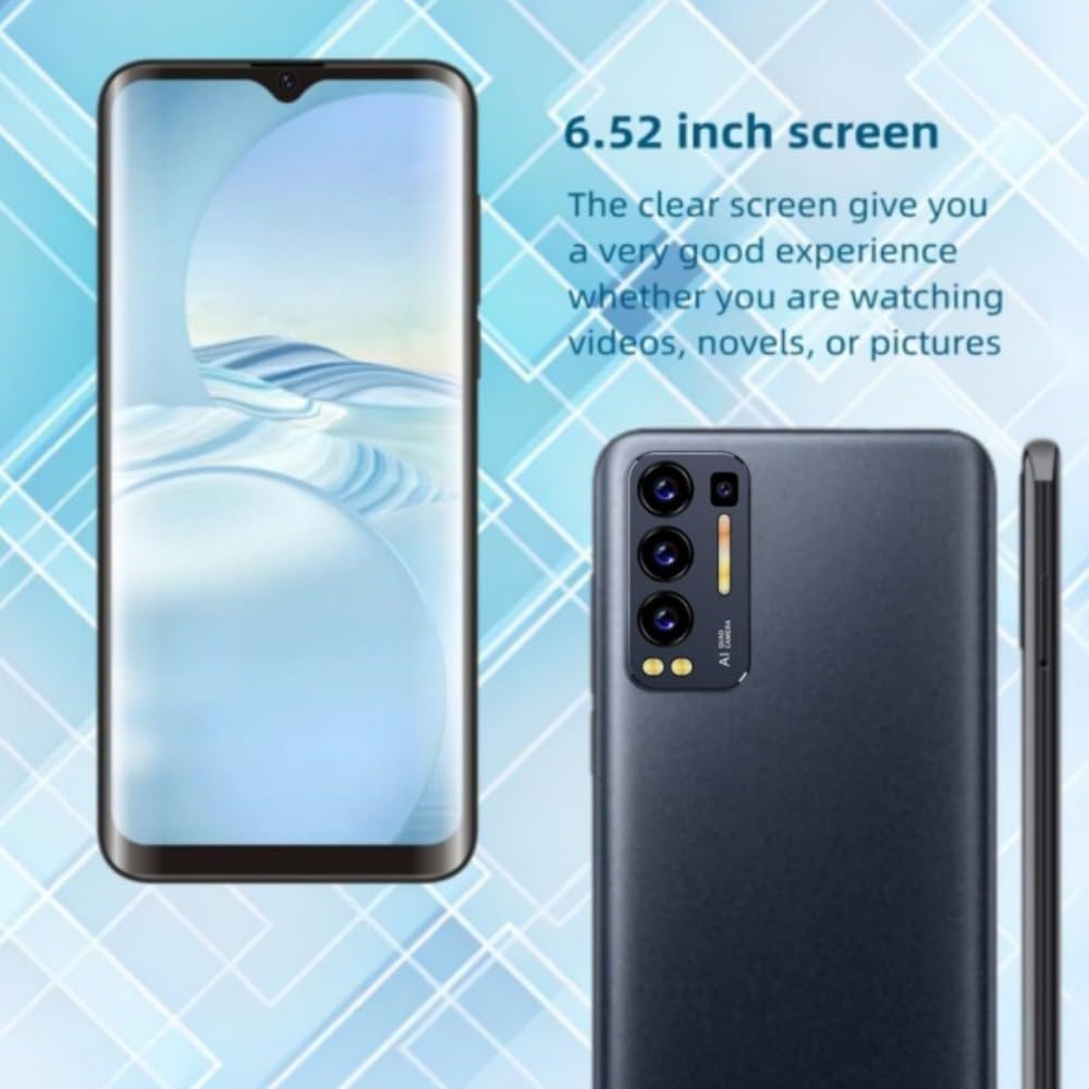 Unlocked Smartphone 6.52 inch Cell Phone for Android，S88U Unlocked Cell Phone，Dual SIM Card，1GB RAM 16GB ROM，Supports SIM Card Frequency Band of 3GWCDMA：850MHZ/2100MHZ，Android Smartphone (Black)