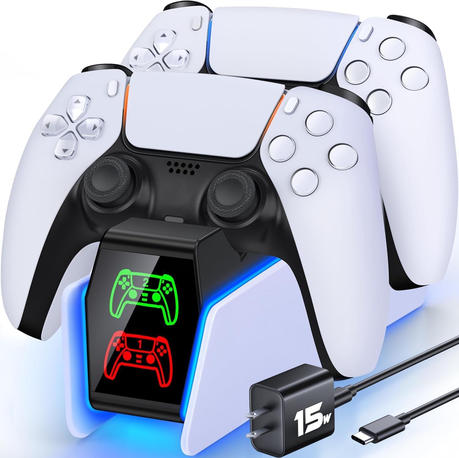 PS5 Controller Charger Station for PlayStation 5 Controllers Dual Stand Charger Dock, PS5 Controller Charging Station Accessories(S