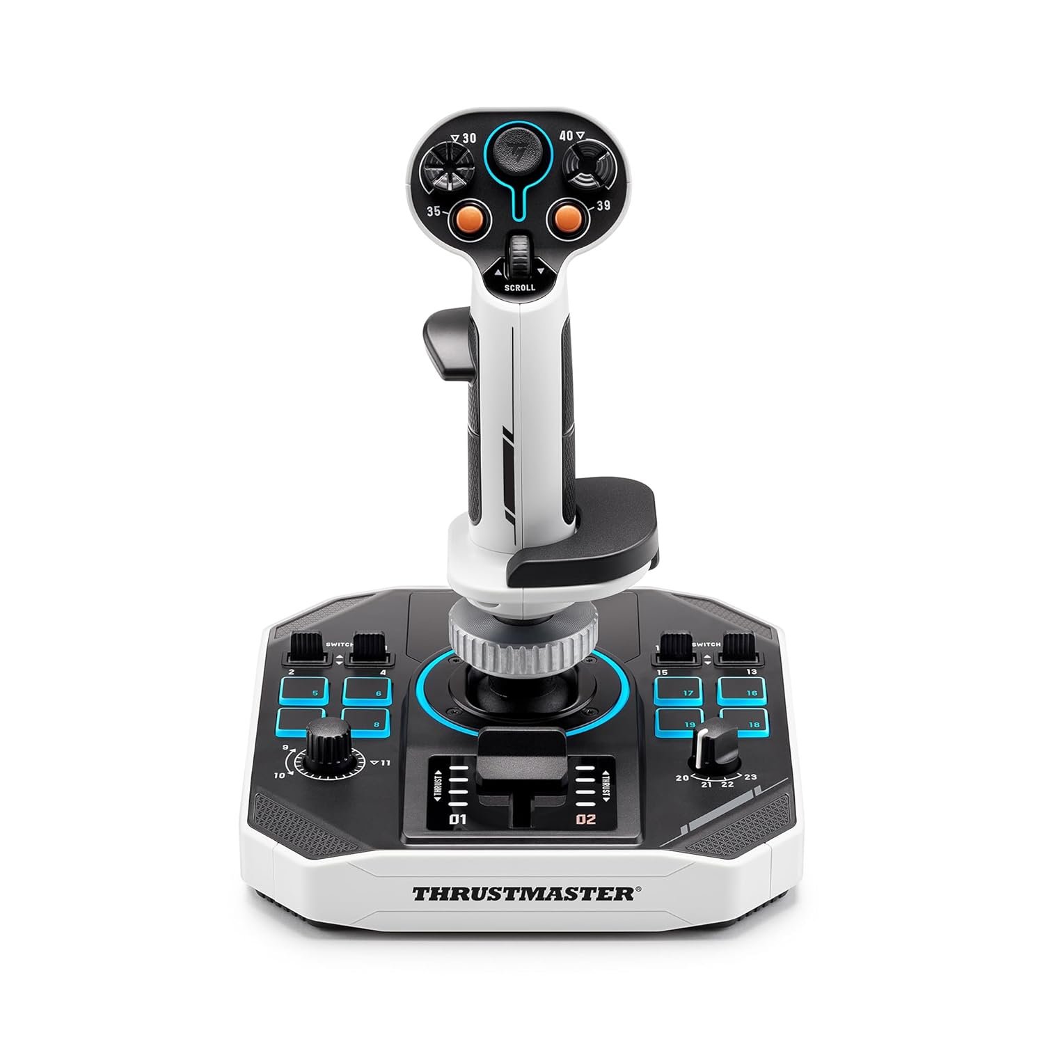 Thrustmaster Sol-R1 Hall-Effect Space Combat Flight Sim Joystick – PC | 44 programable actions buttons, detachable ambidextrous grip, central throttle, 2 triggers, ministick, backlit design