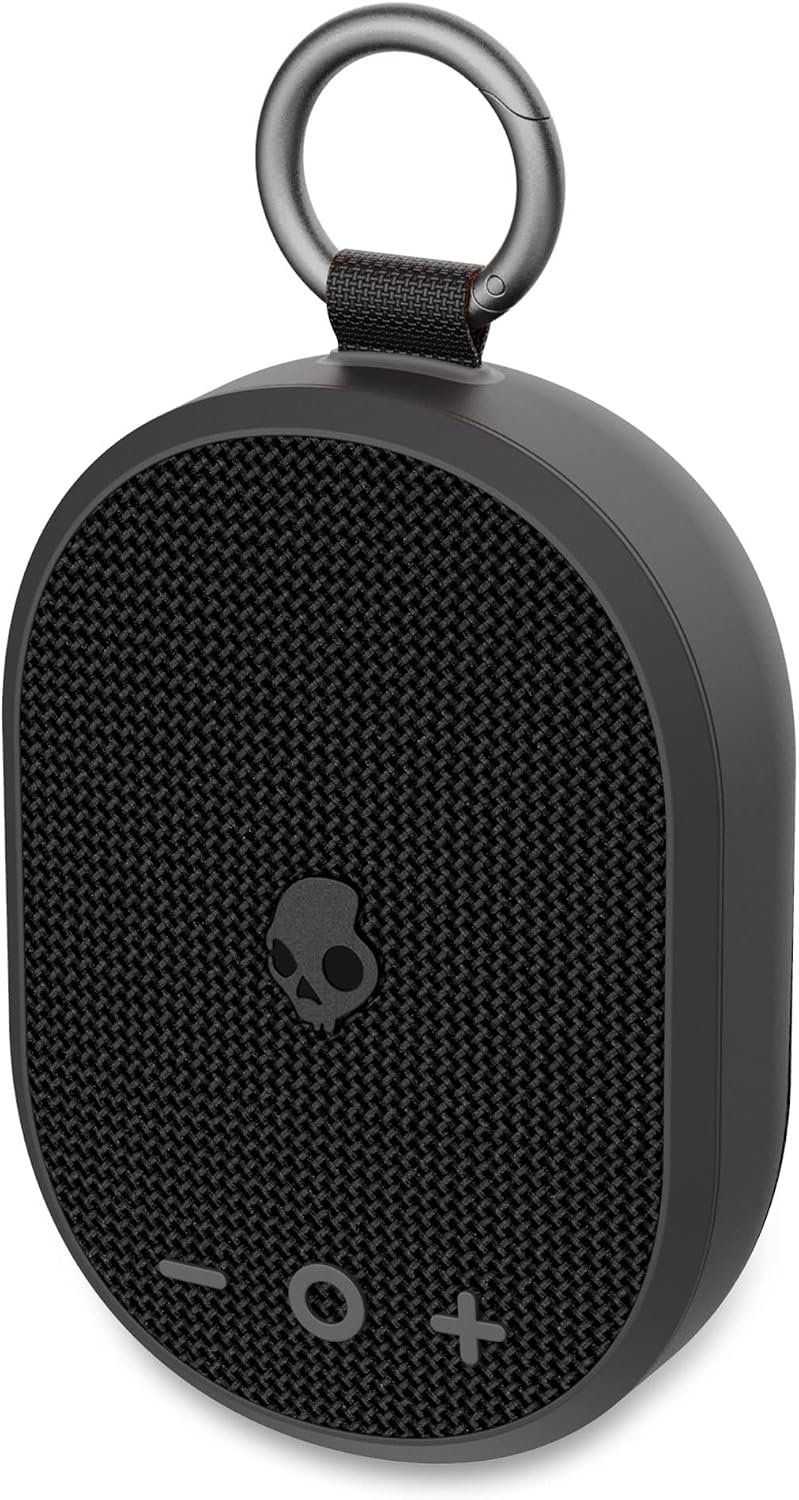Skullcandy Kilo Wireless Bluetooth Speaker – IPX7 Waterproof Mini Bluetooth Speaker with 24 Hour Battery, Downward Firing Passive Radiator, and True Wireless Pairing – Perfect for Outdoor (Black)