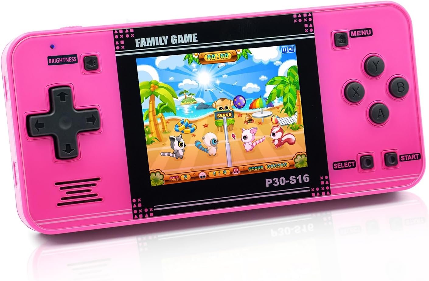 Handheld Game for Kids -Preloaded 220 Retro Video Games, Portable Gaming Player with Rechargeable Battery 3.0″ LCD Screen, Mini Arcade Electronic Toy Gifts for Boys Girls (Red)