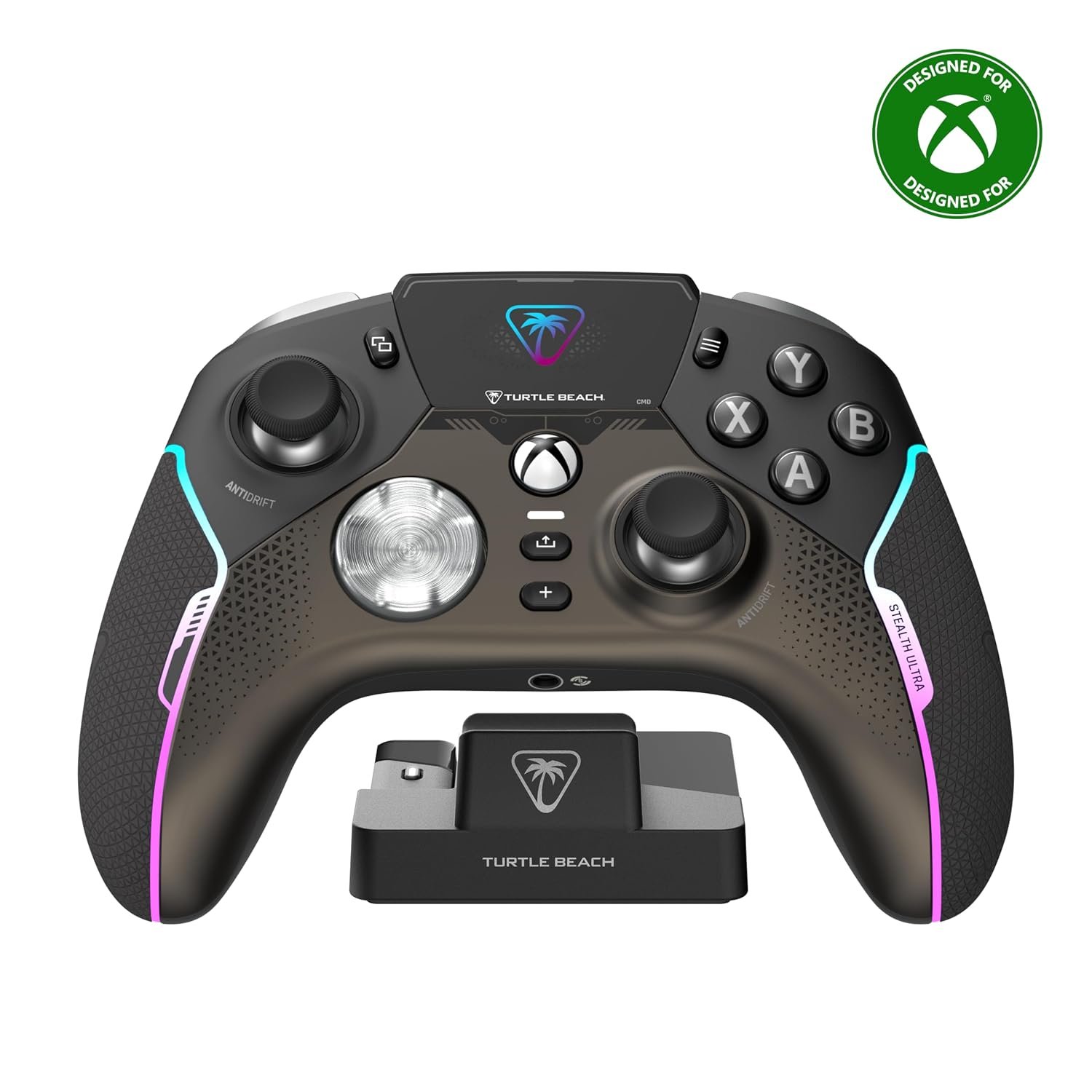 Turtle Beach Stealth Ultra Wireless RGB Gaming Controller, Xbox Series X|S | Also works with PC, Xbox One, Android, Bluetooth, Customizable Display Screen, Rapid Charging Dock, 30-Hr Battery, Black