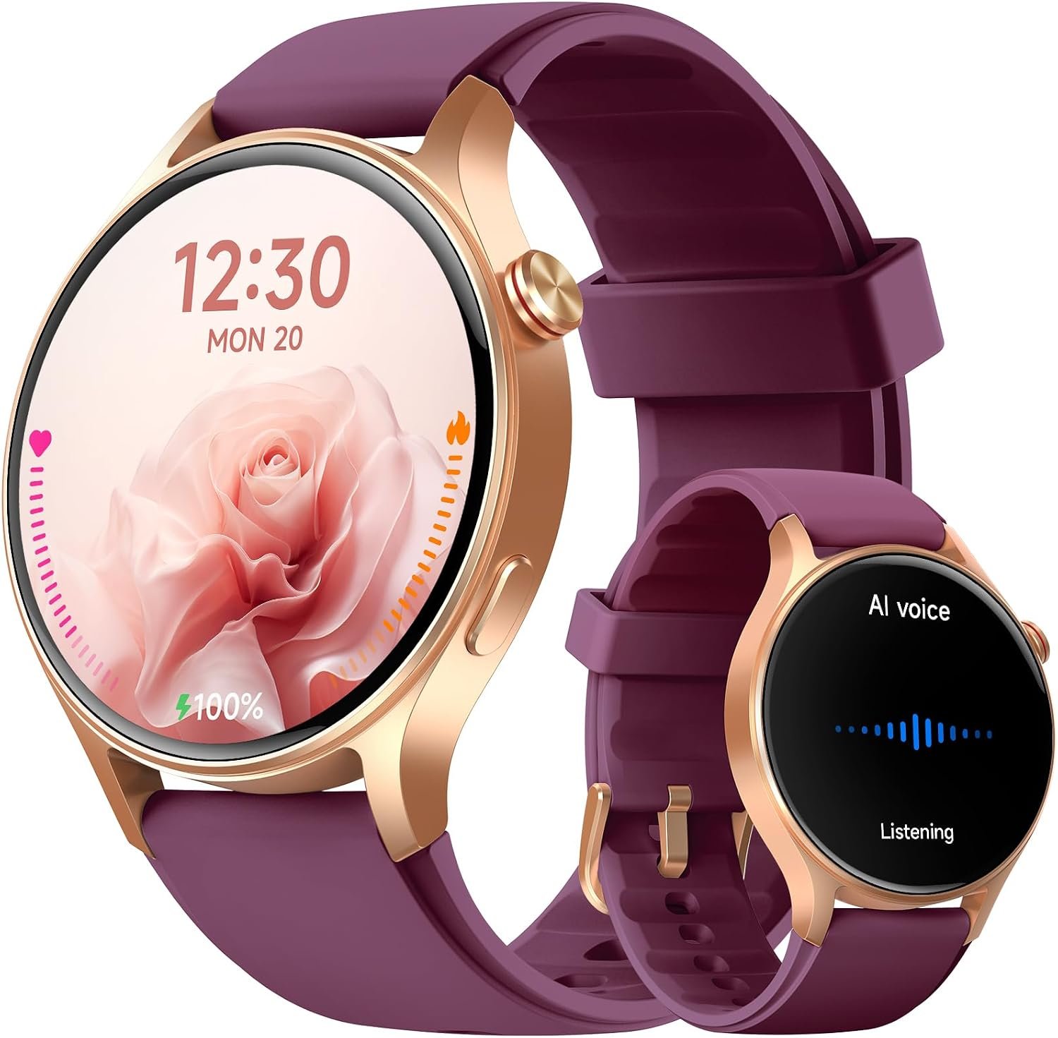 Smart Watch for Women, Answer/Makr Call, 1.32” AMOLED Ultra-Clear Screen Fitness Trackers with Heart Rate/Sleep/SpO2 Monitor, Smartwatch for iPhone/Samsung/Android, 110+ Sport Modes, 3ATM Waterproof