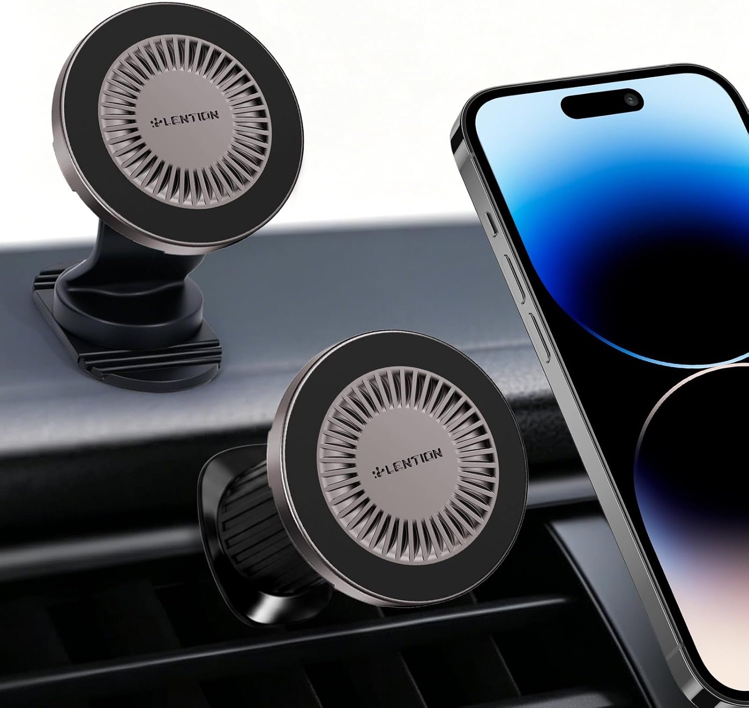 LENTION for MagSafe Car Mount, Upgraded Strong Magnetic Phone Holder for Car Vent Phone Mount Car Accessories with Dashboard Mount for iPhone 17/16/15 Pro Max, Google Pixel 10 with Magnectic Case
