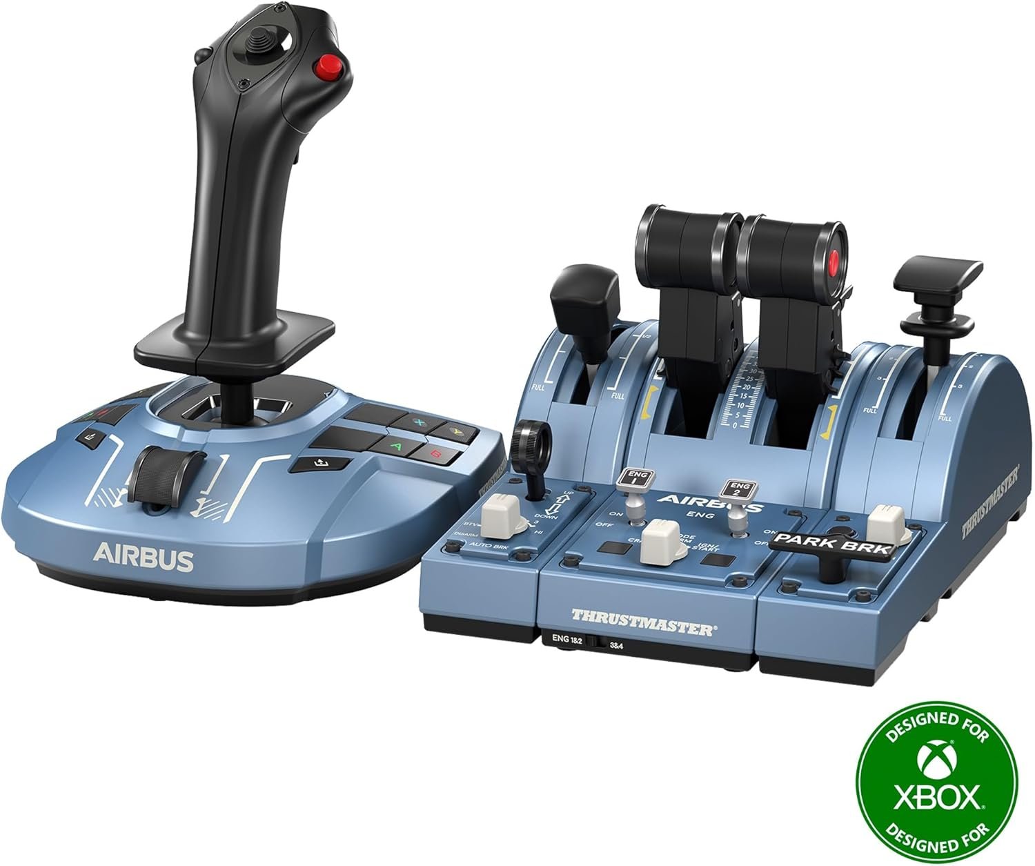 Thrustmaster TCA Captain Pack X Airbus Sidestick & Throttle – XBOX & PC | A320 1:1 replica, 14 remappable buttons, thrust reverser, twist rudder, 31 mappable quadrant buttons, 4 axes, for MSFS