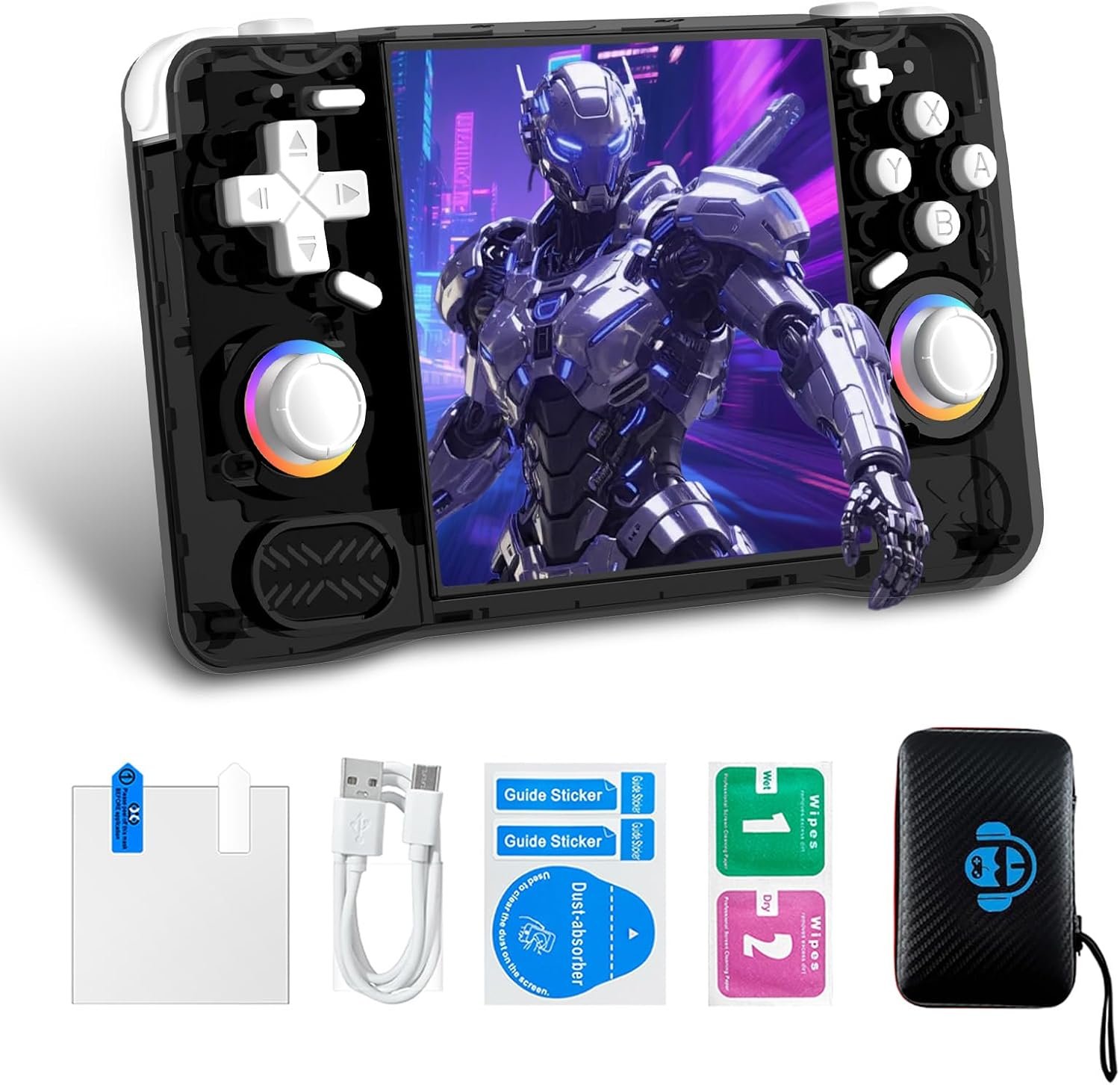 XF40H Retro Handheld Game Console, 4.0 Inch 4K HD IPS Screen, Linux 64-bit Open Source System, 18000+ Classic Games, WiFi Multiplayer Support, Portable Pocket Video Gaming for Adults (Black)