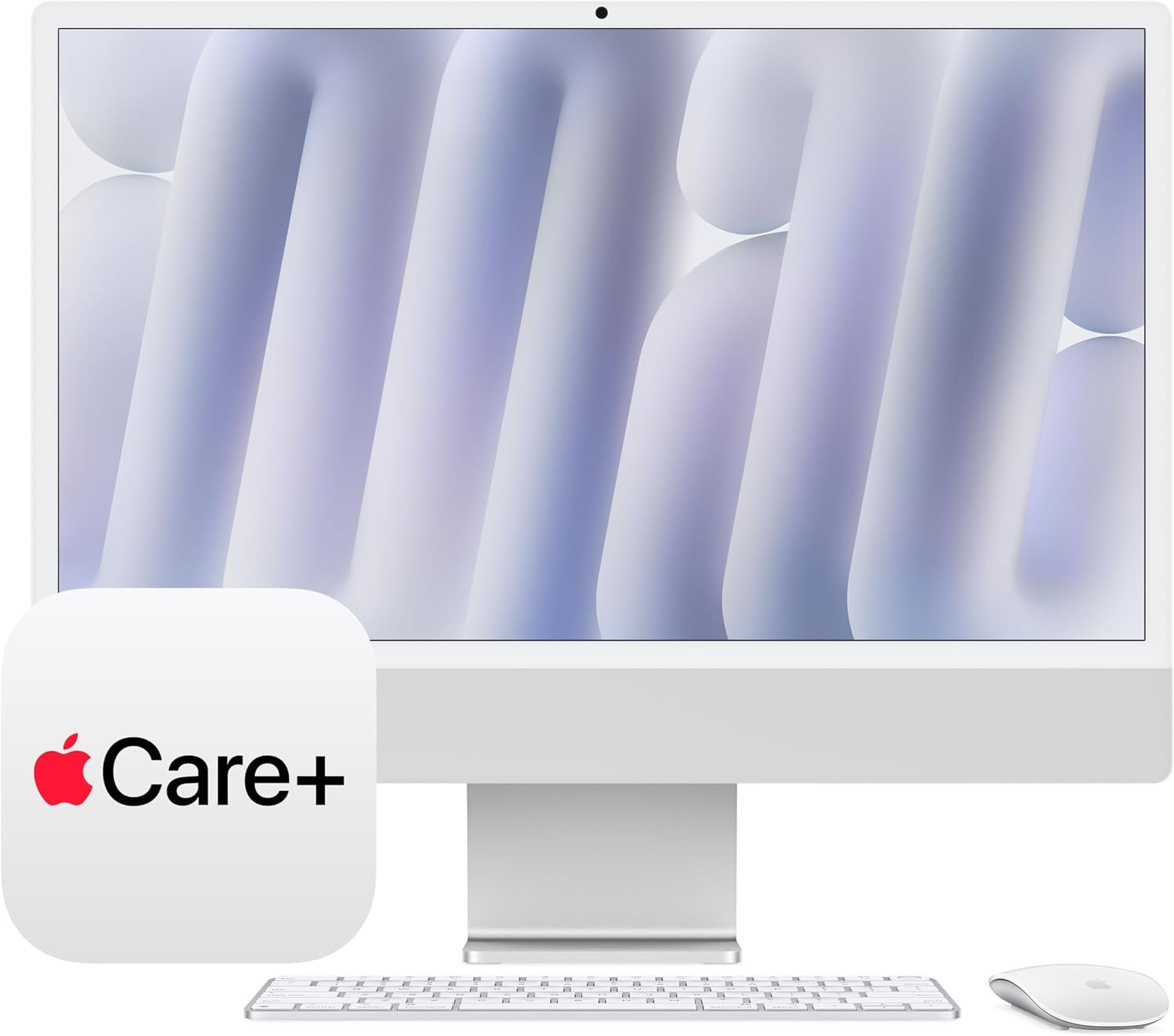 Apple 2024 iMac All-in-One Desktop Computer with M4 chip with 10-core CPU, 10-core GPU: Built for Apple Intelligence, 16GB Unified Memory, 256GB SSD Storage; Silver with AppleCare+ (3 Years)
