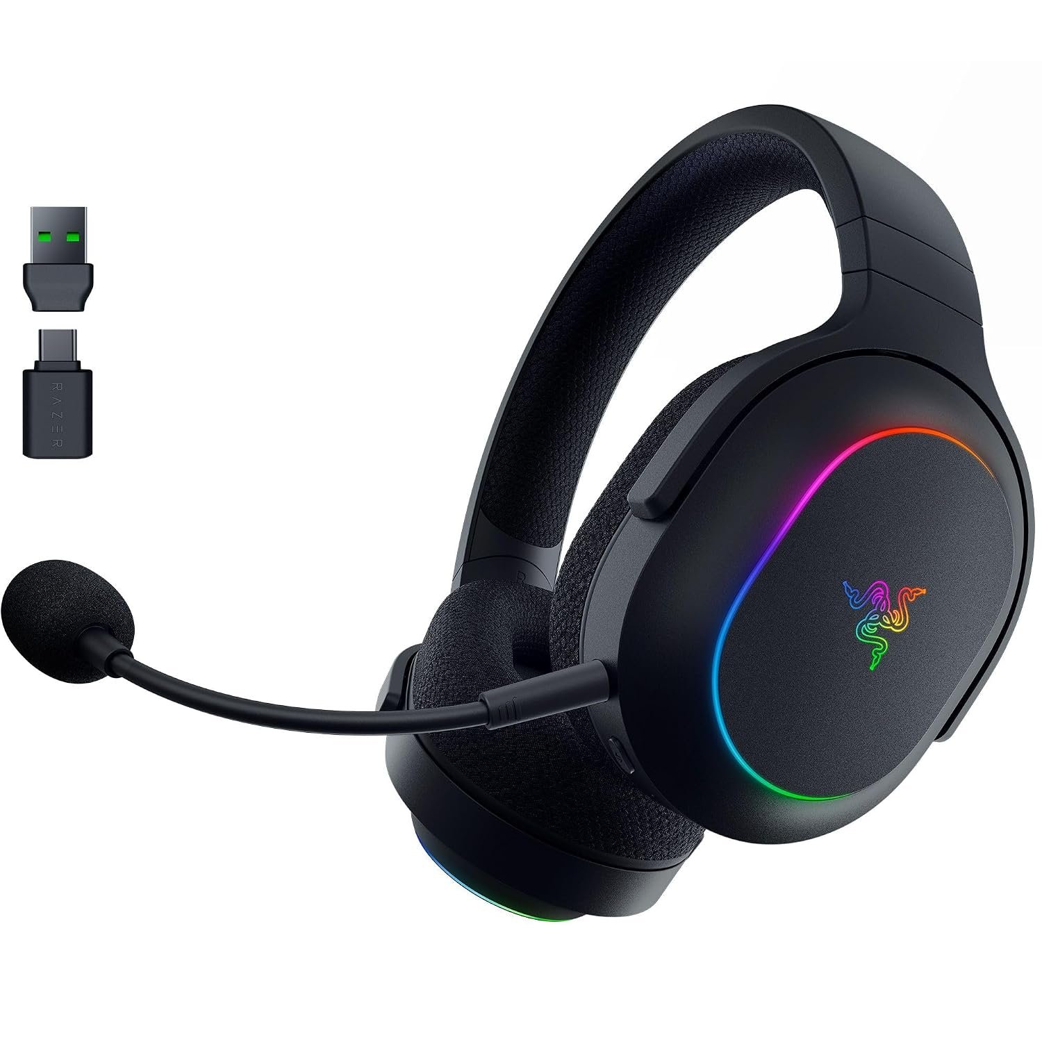 Razer Barracuda X Chroma Wireless Gaming Headset, 2.4 Ghz, Black | Bluetooth, Lightweight, Chroma RGB, 40mm Drivers, Cardioid Mic, 70 Hr Battery, for PC, Mac, PS5, Switch 2, Smartphone