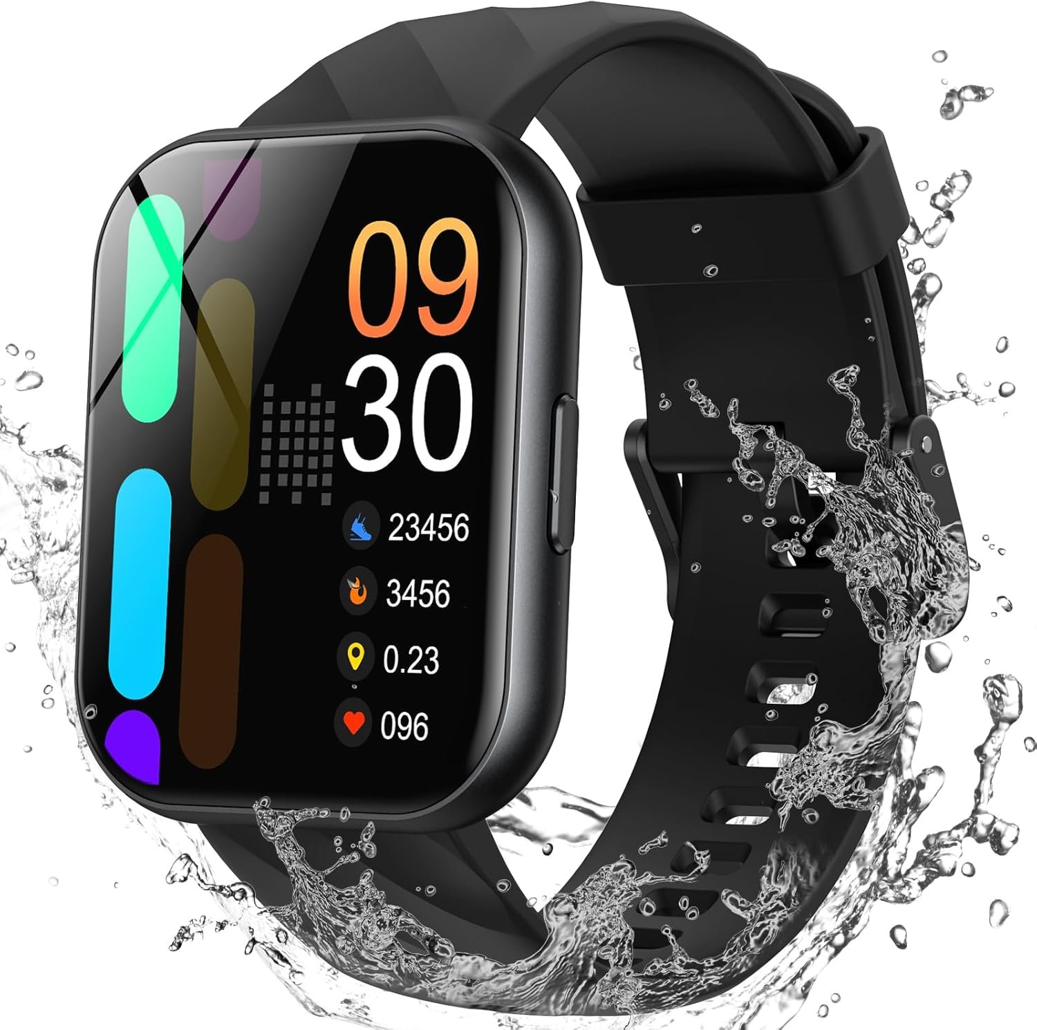 Parsonver Smart Watch, 5ATM Waterproof Watch for Swimming, 110+ Sport Modes | Fitness Activity Tracker, Heart Rate/Sleep/SpO2/Calories Monitor, Pedometer, Fitness Watch for Android & iPhone, Black