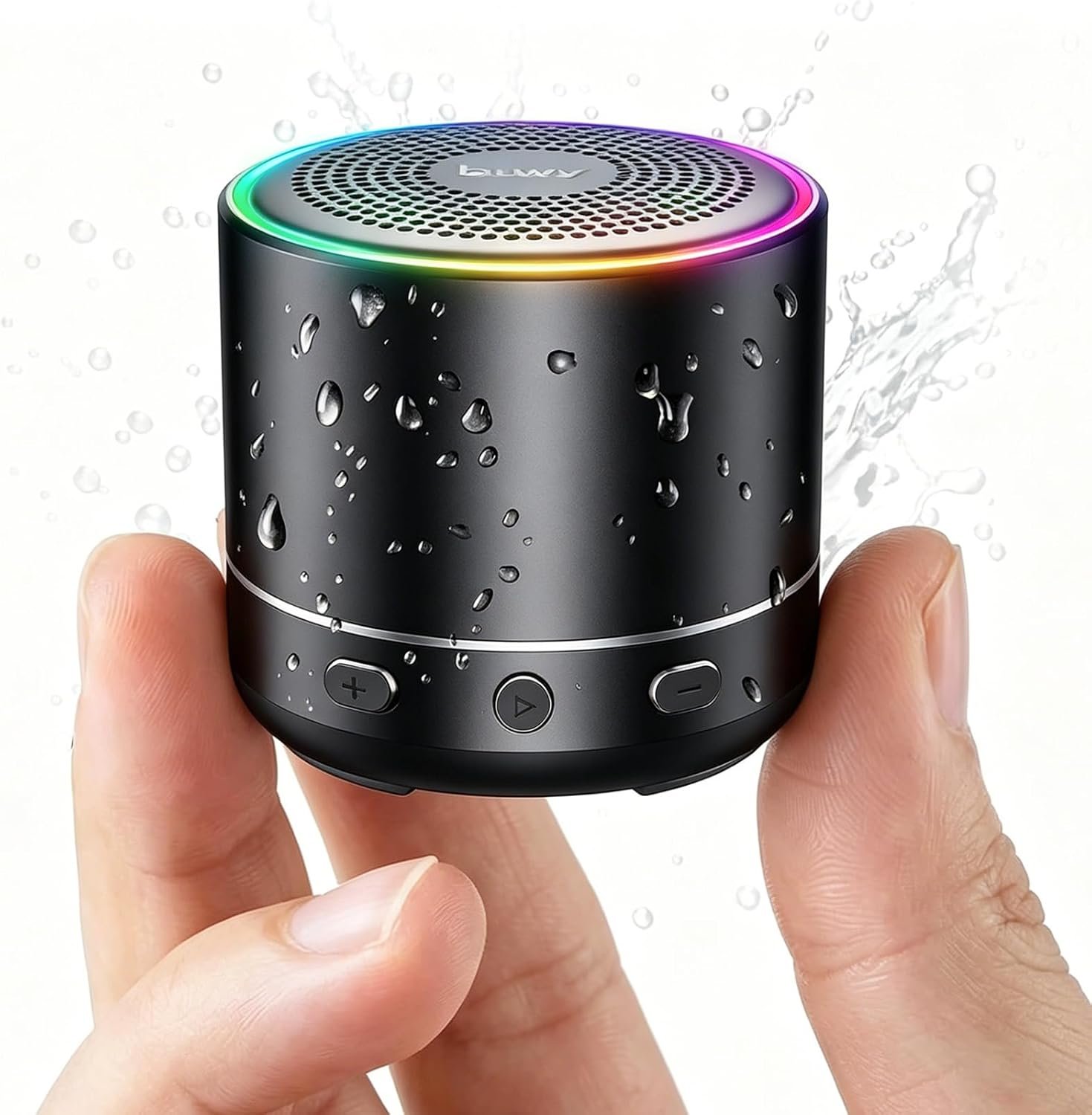 Mini Bluetooth Speaker, 2026 Ultra-Light Mini Bluetooth Speaker, IP7 Waterproof Brief Design, Small Shower Travel Speaker for Outdoor, 8H Playtime, Perfect for Backpacking, Bike, Beach & Gift Black