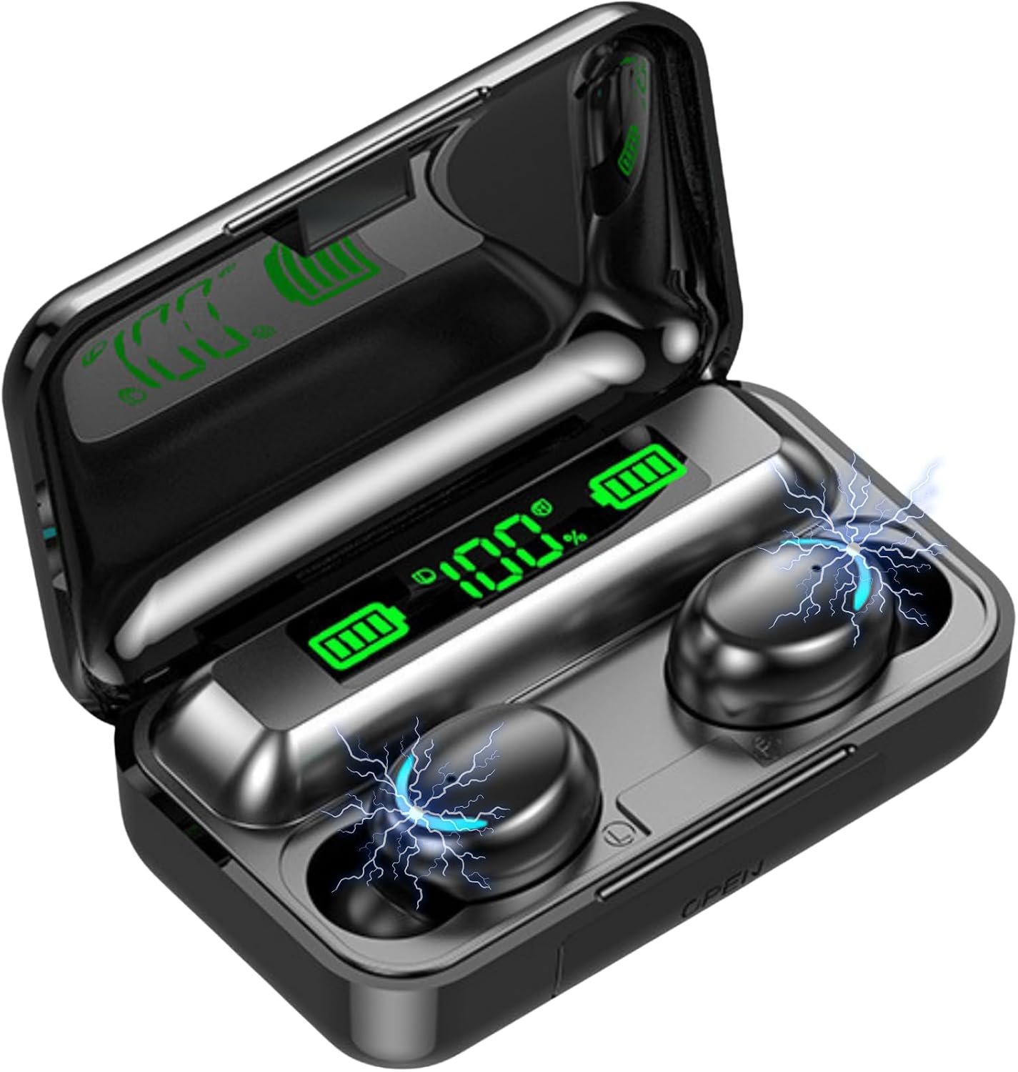 Wireless Bluetooth Earbuds with Noise-Canceling Microphone and Deep Bass