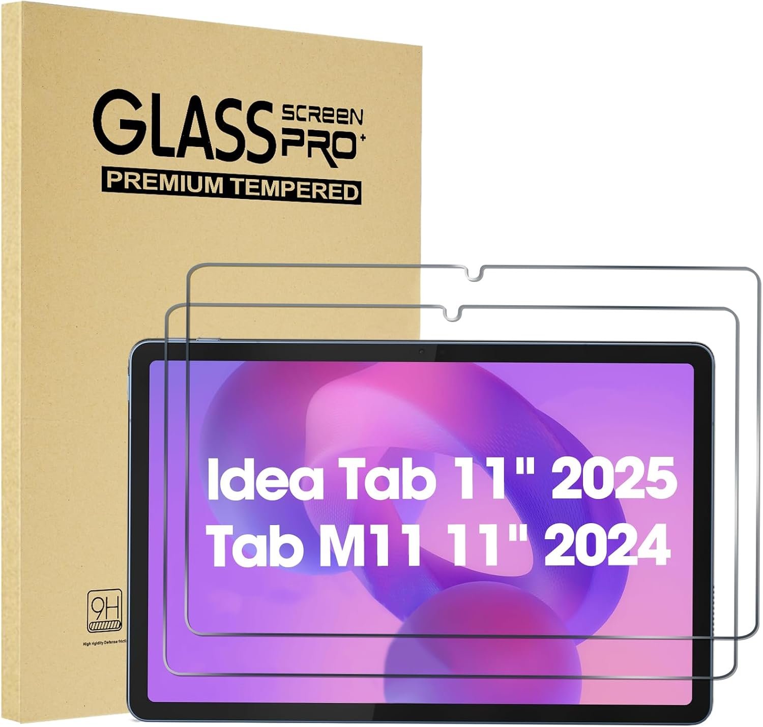 ProCase 2 Pack Screen Protector for Lenovo Idea Tab 11″ 2025/Tab M11/Tab K11 LTE 11″ 2024 TB330/TB336, Tempered Glass Film Guard for Lenovo 11″ Idea Tab 2025/Tab M11/Tab K11 LTE 2024 Release