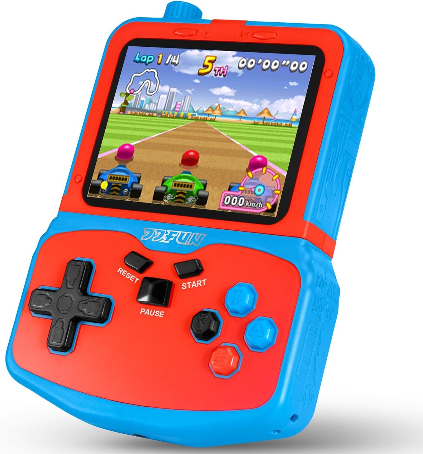 Portable Video Game Console for Kids, 220 Built-in Classic Retro Games, Handheld Plug & Play Player with 3.5” IPS Screen, Rechargeable Travel Toy Birthday Gift for Boys & Girls- Blue