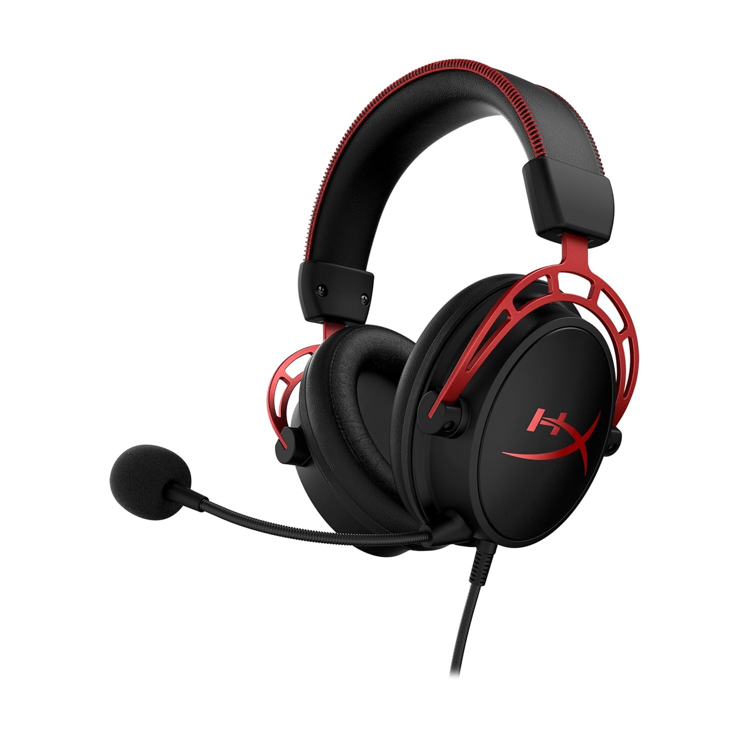 HyperX Cloud Alpha – Gaming Headset, Dual Chamber Drivers, Legendary Comfort, Aluminum Frame, Detachable Microphone, Works on PC, PS4, PS5, Xbox One, Xbox Series X|S, Nintendo Switch and Mobile – Red | Dual-Chamber 50 Mm Drivers for Reduced Distortion, Durable Aluminum Frame, Memory-Foam Ear Cushions with Premium Leatherette