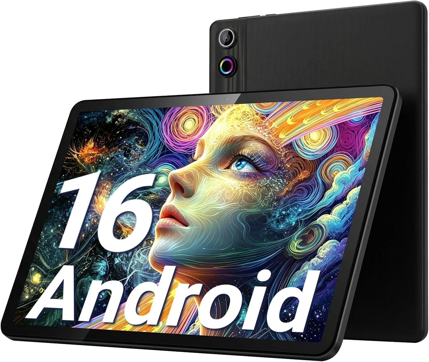 Gleeso Tablet, 2026 Latest 10 Inch Android 16 Tablet, 24GB+64GB+1TB TF, 6000mAh Battery, Fast Charging, HD Display, Widevine L1, Dual Camera, Face ID, Split Screen, Light, Portable